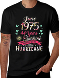 June 1975 Floral T-Shirt - 44 Years Sunshine & Hurricane product image 1
