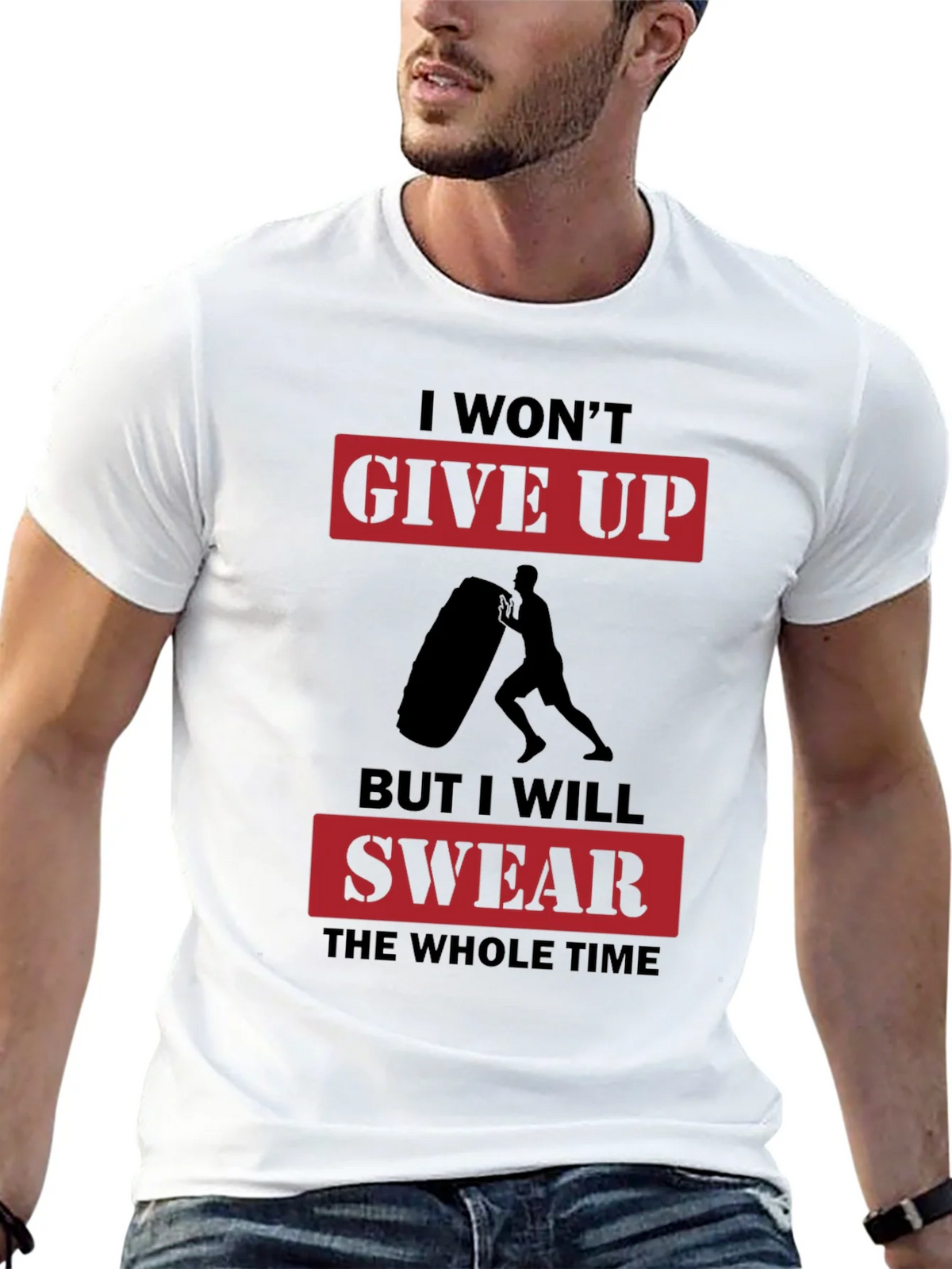 I Wont Give Up Mens Black Graphic T-Shirt product image 9