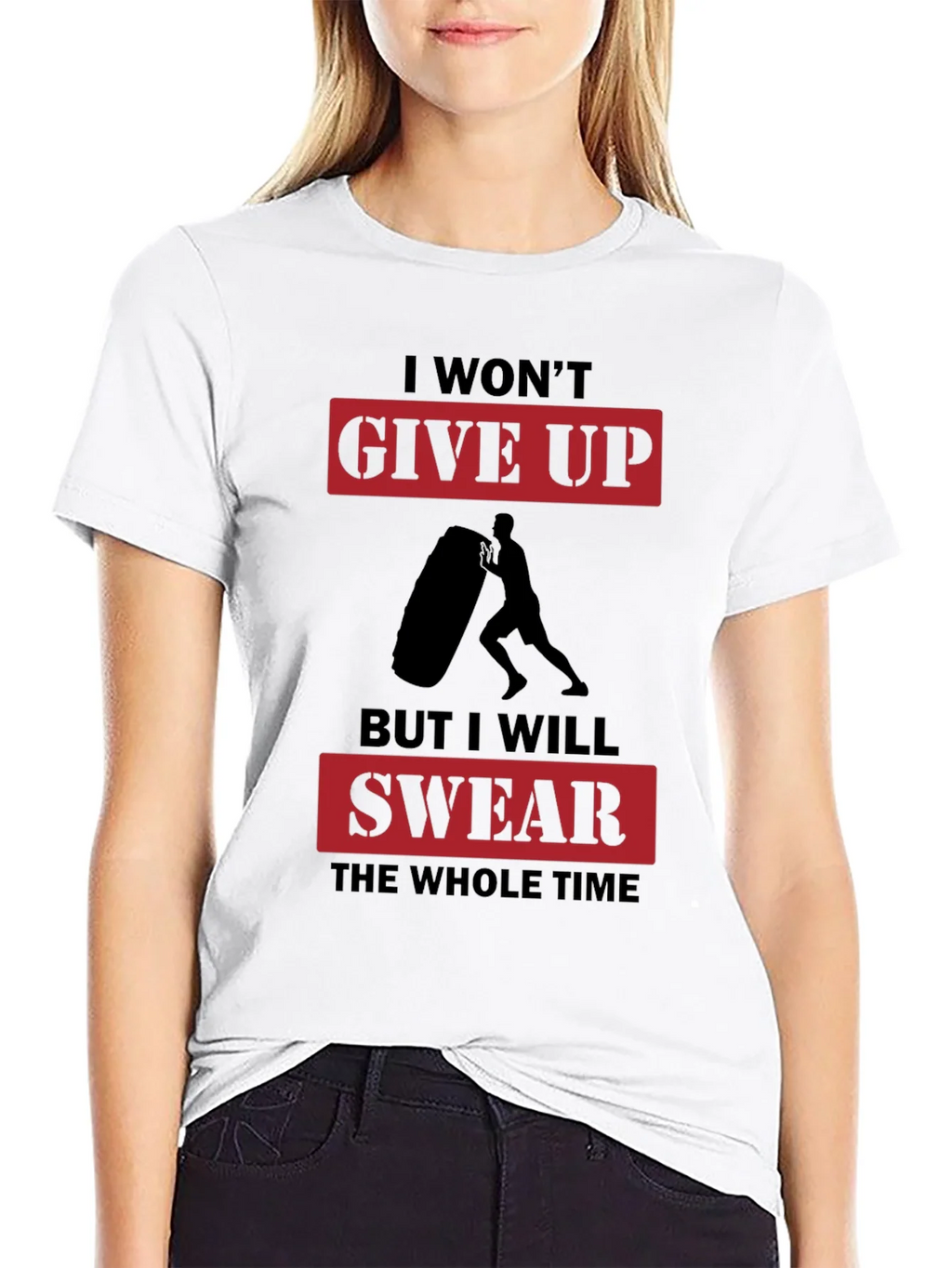I Wont Give Up Mens Black Graphic T-Shirt product image 5