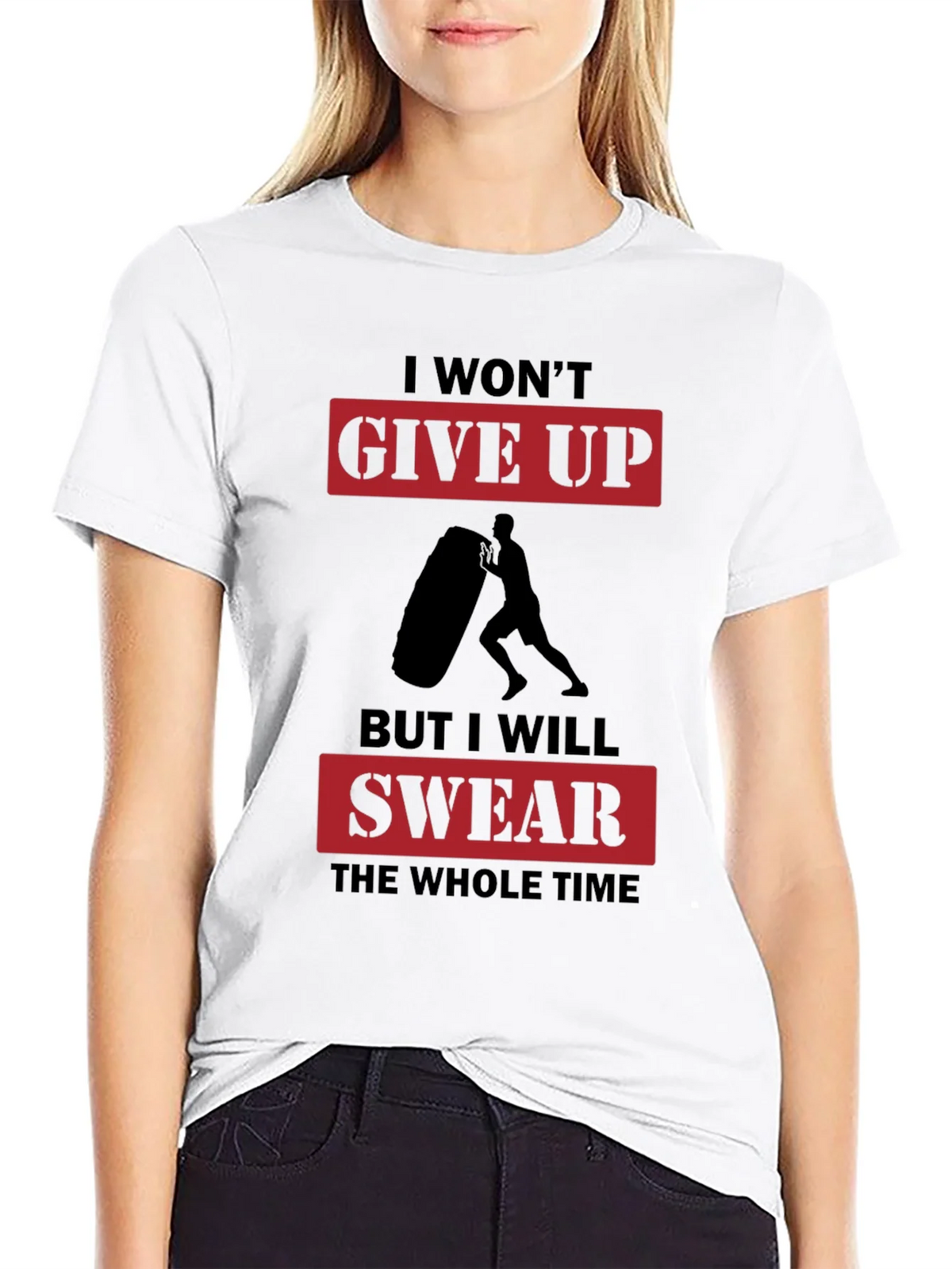 I Wont Give Up Mens Black Graphic T-Shirt product image 5