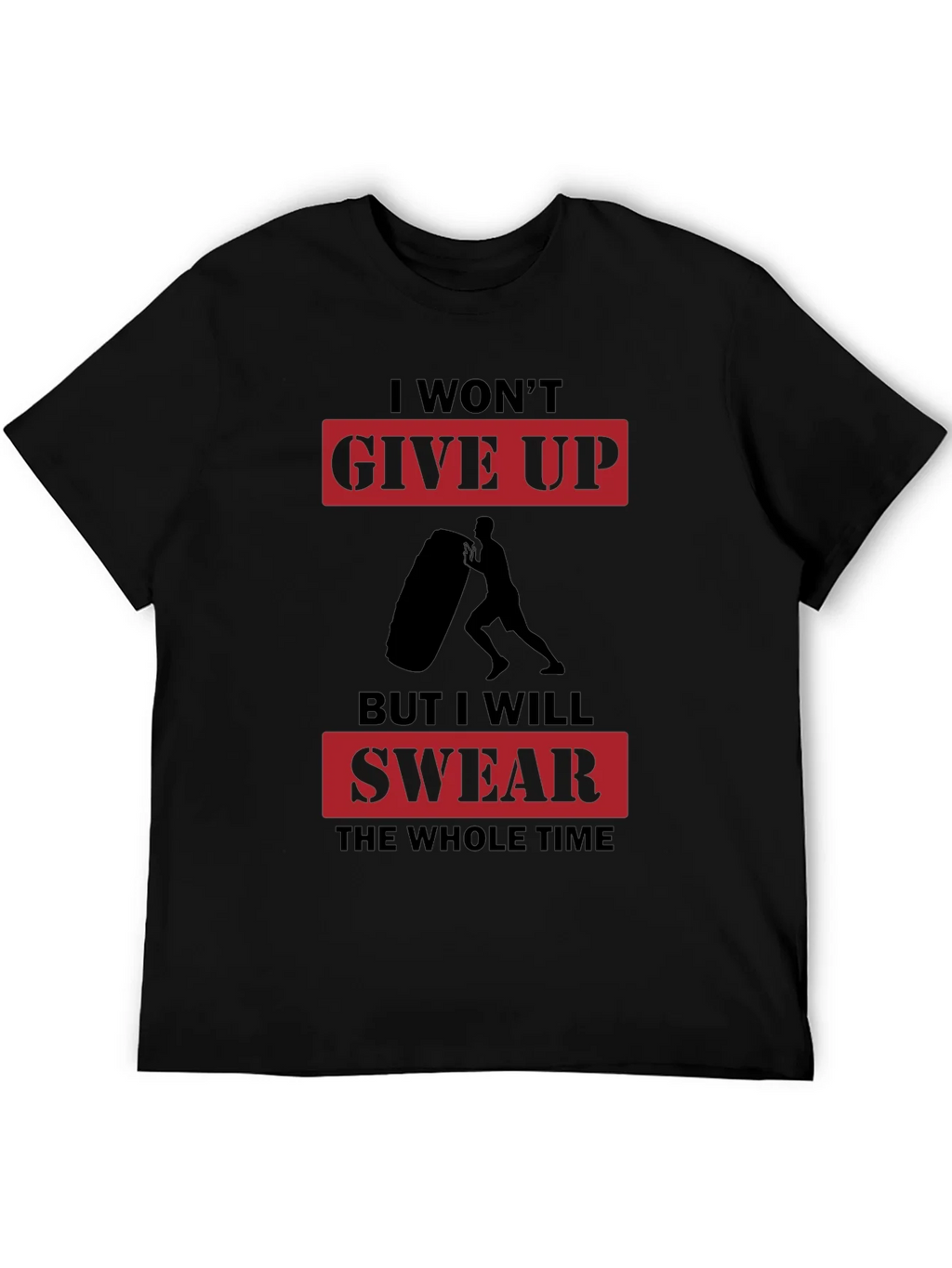 I Wont Give Up Mens Black Graphic T-Shirt product image 4