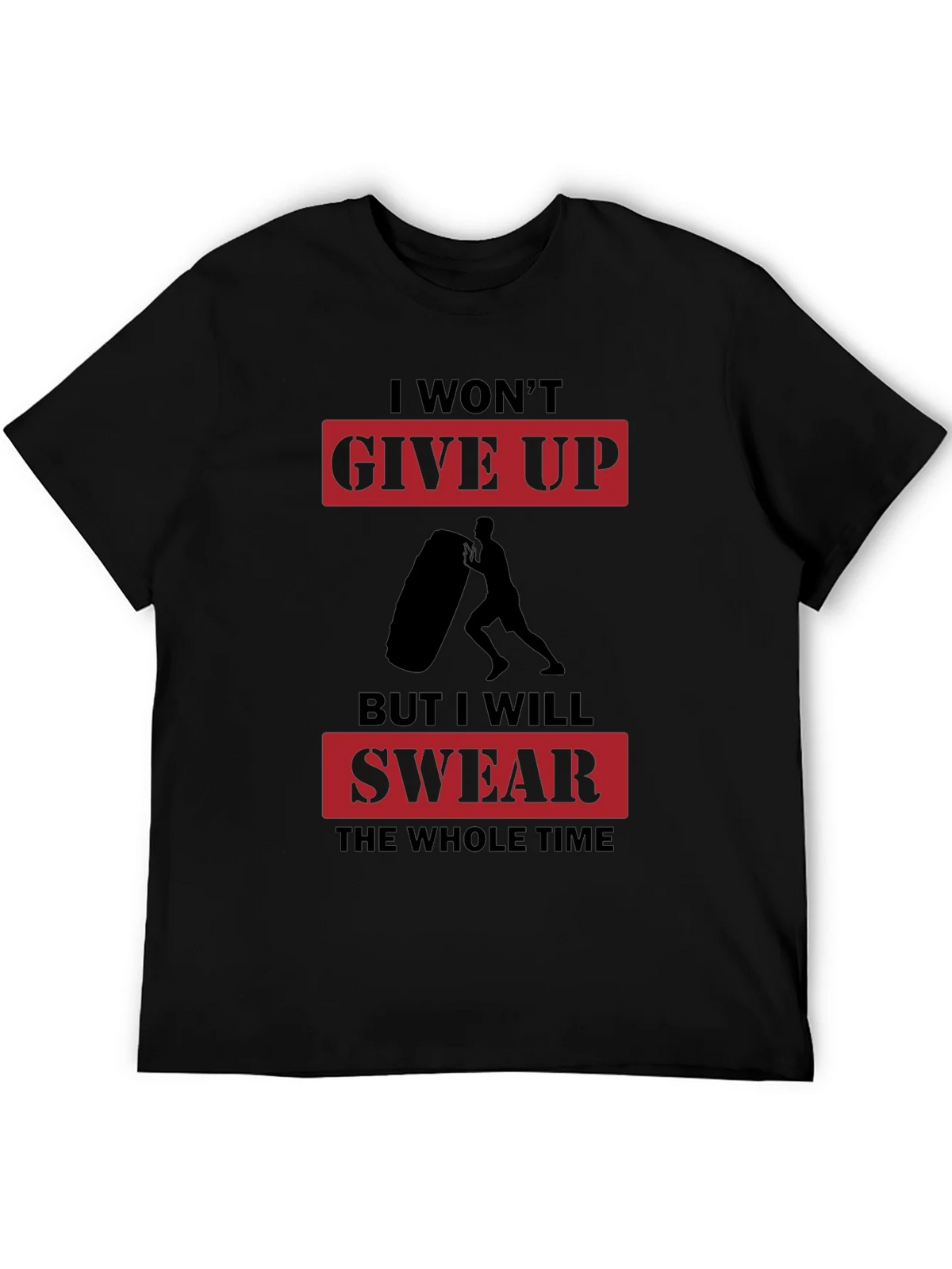 I Wont Give Up Mens Black Graphic T-Shirt product image 4