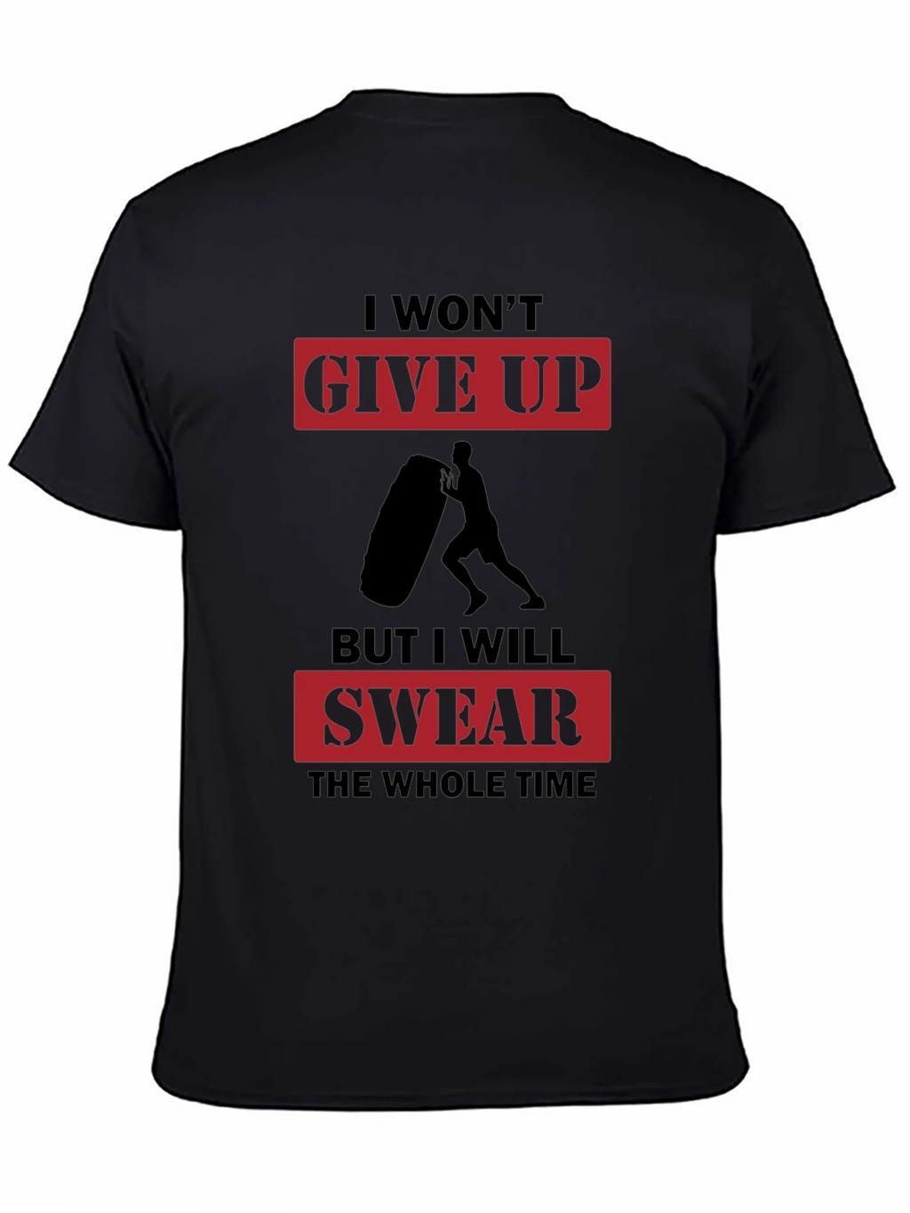 I Wont Give Up Mens Black Graphic T-Shirt product image 3