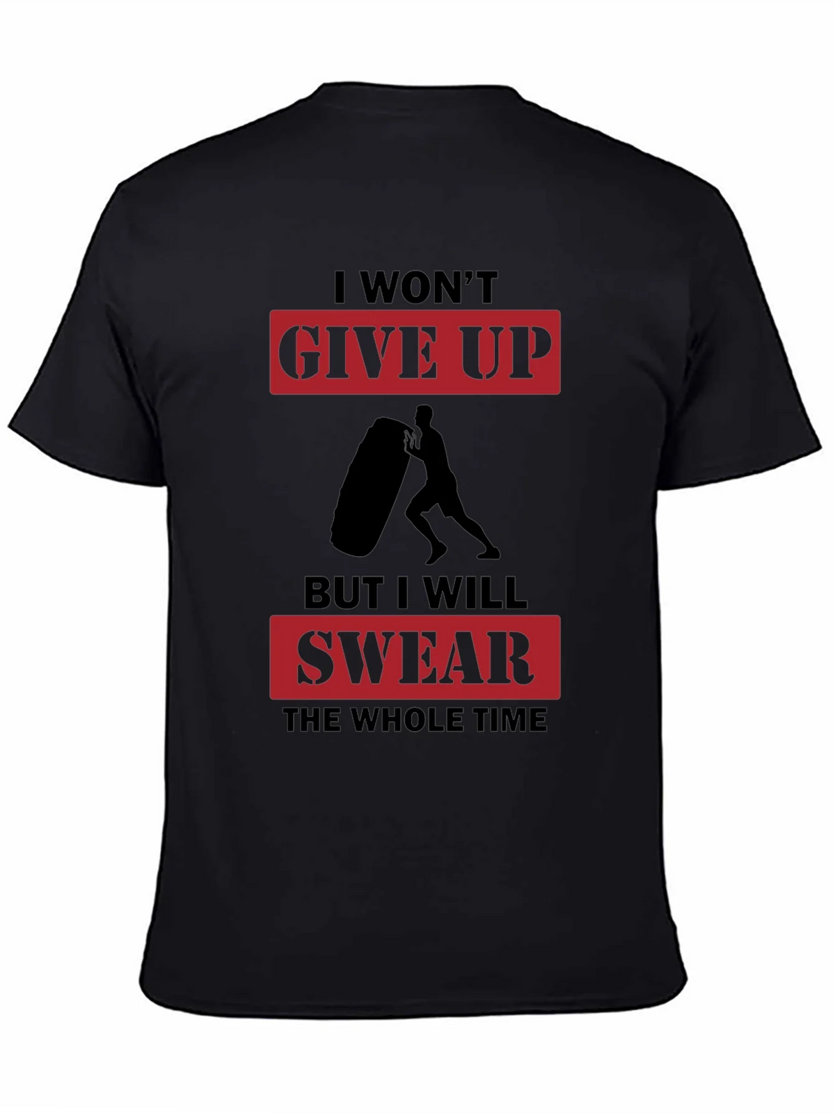 I Wont Give Up Mens Black Graphic T-Shirt product image 3