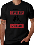 I Wont Give Up Mens Black Graphic T-Shirt product image 1
