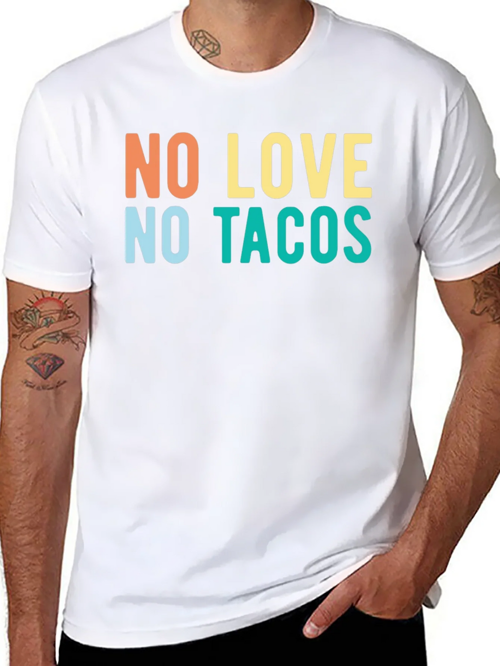 No Love No Tacos Graphic Tee - Trendy Casual T-Shirt product image 7