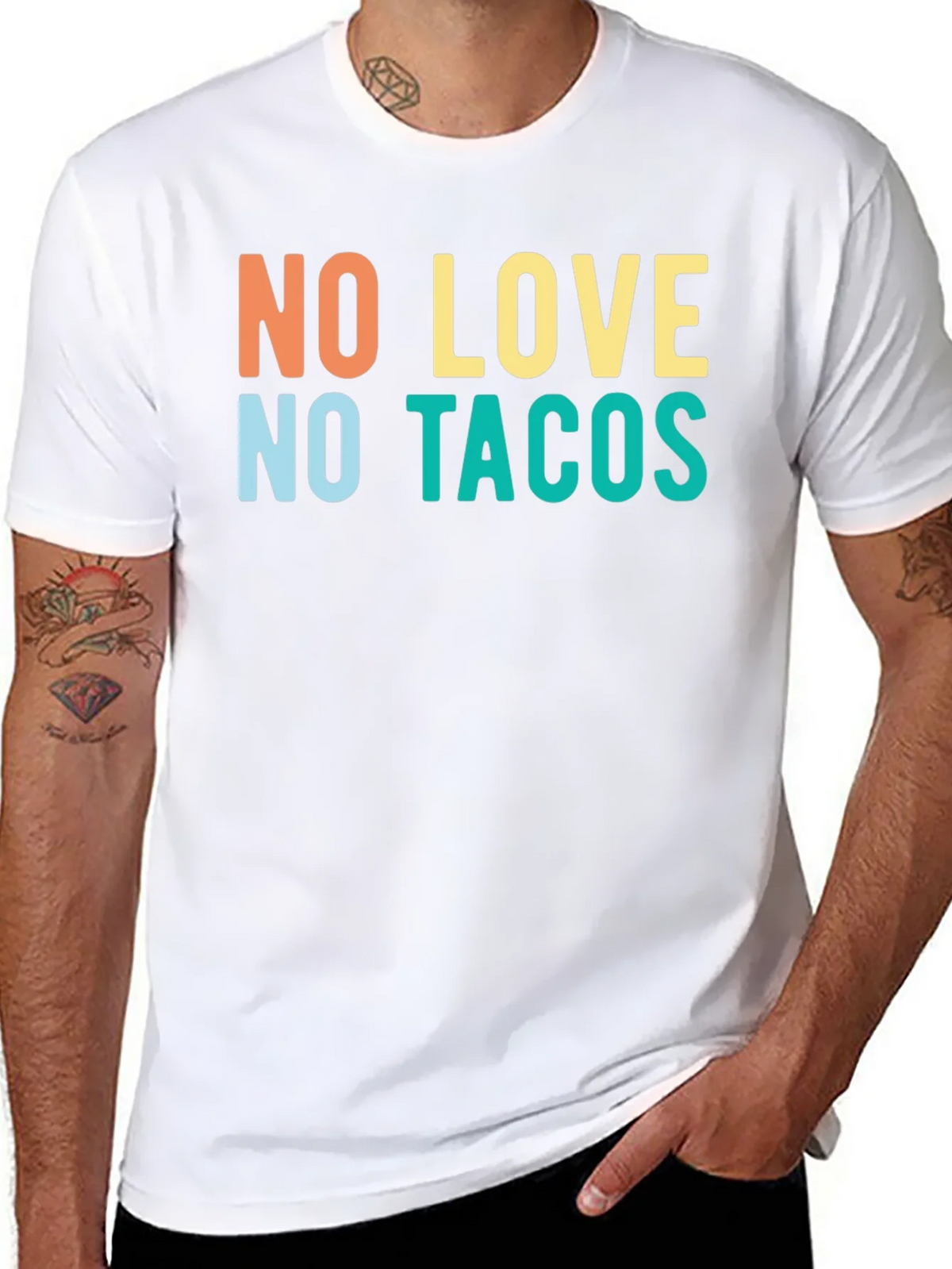 No Love No Tacos Graphic Tee - Trendy Casual T-Shirt product image 7