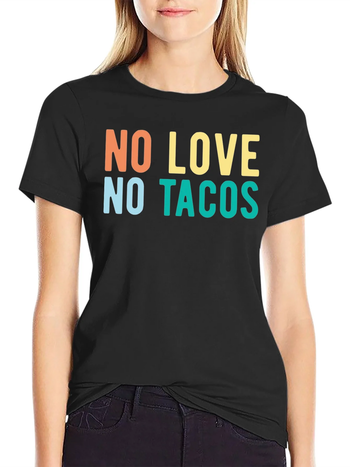 No Love No Tacos Graphic Tee - Trendy Casual T-Shirt product image 2