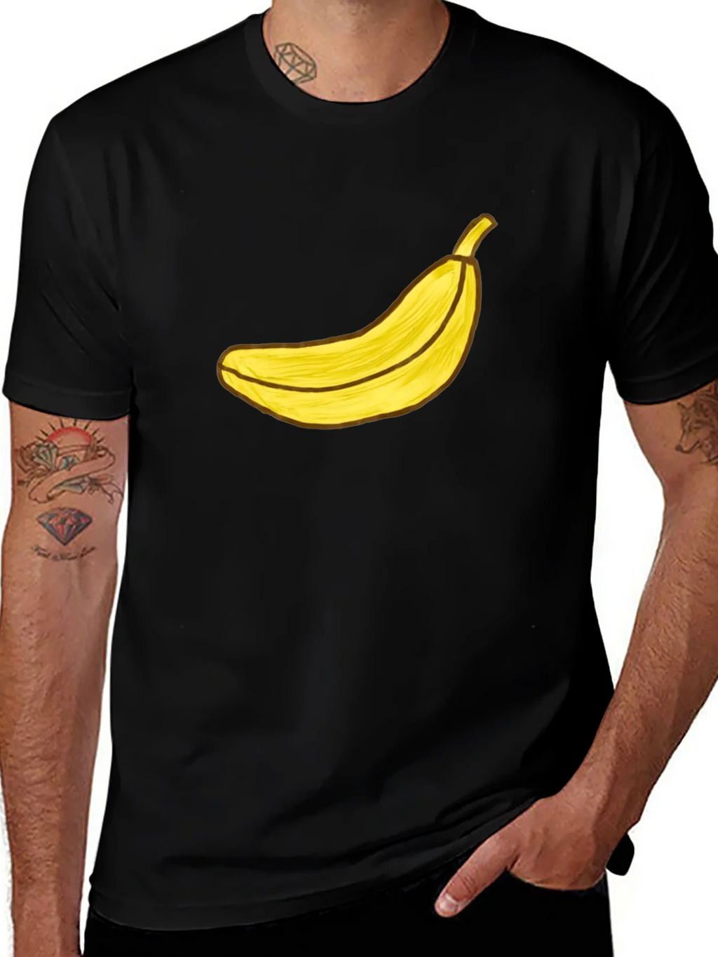 Banana Graphic Black T-Shirt - Funky Fruit Tee product image 1