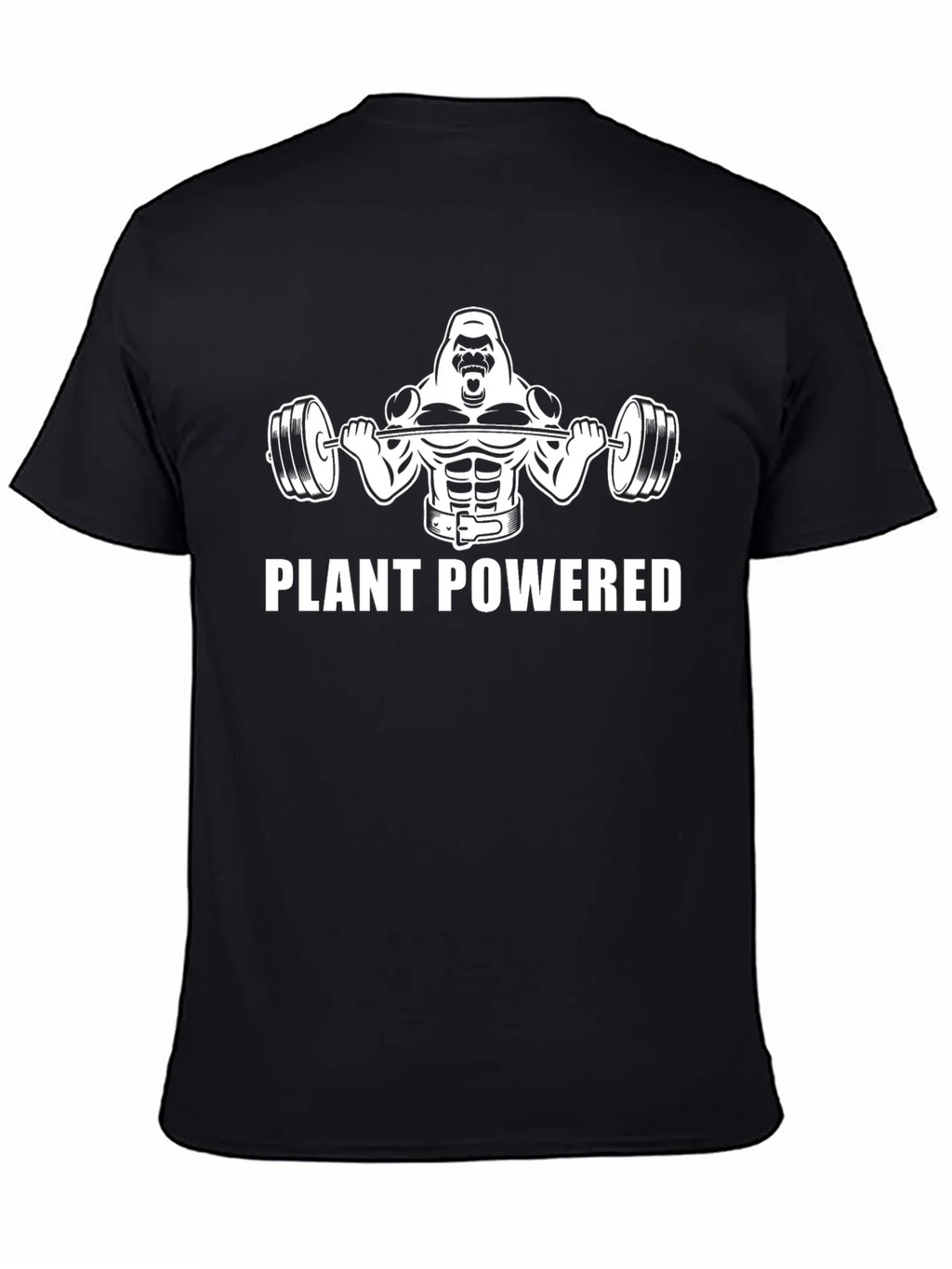 Plant Powered Gorilla Black T-Shirt Gym Vegan product image 1