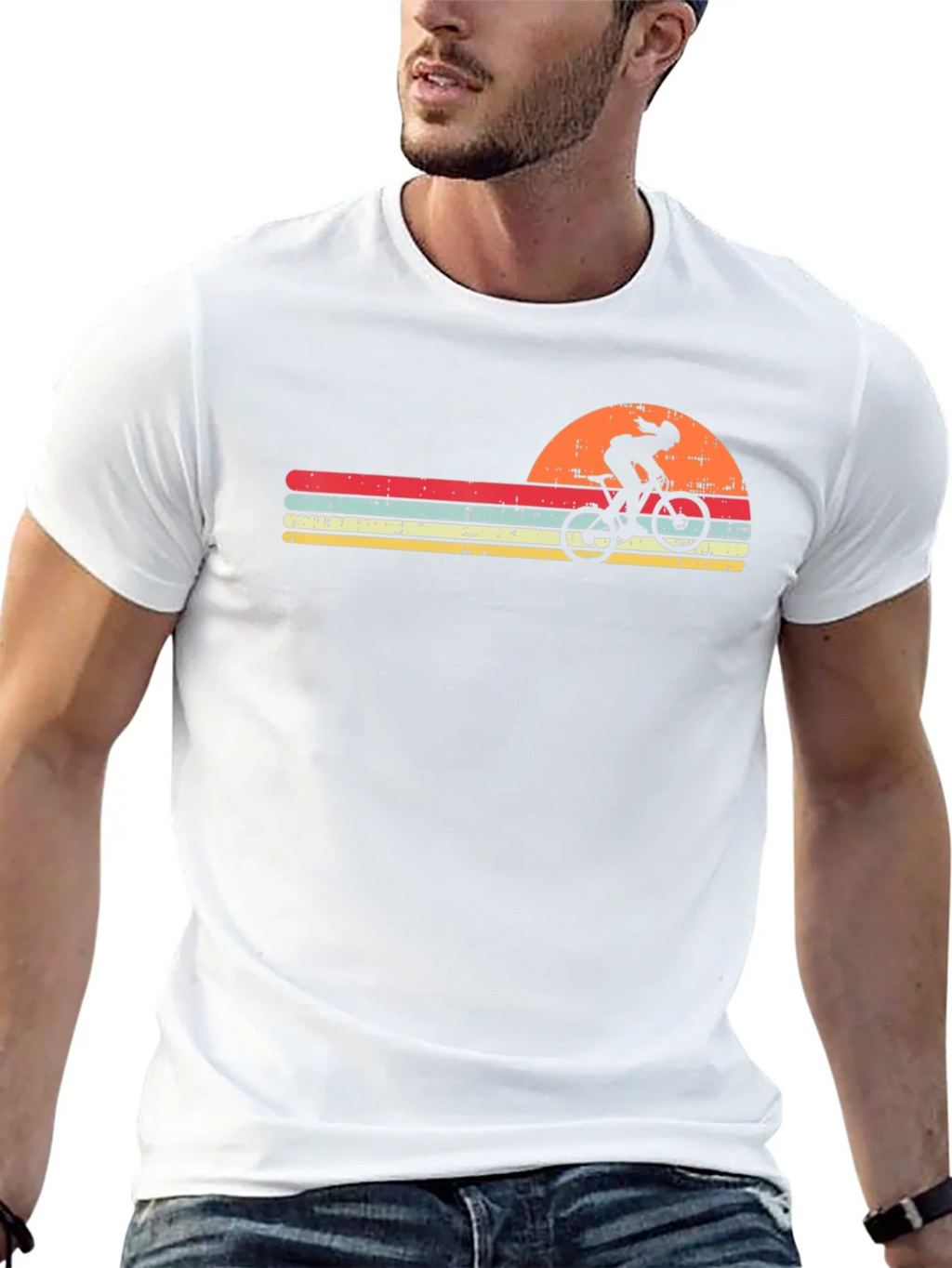 Retro Cyclist T-Shirt - Sunset Design product image 12