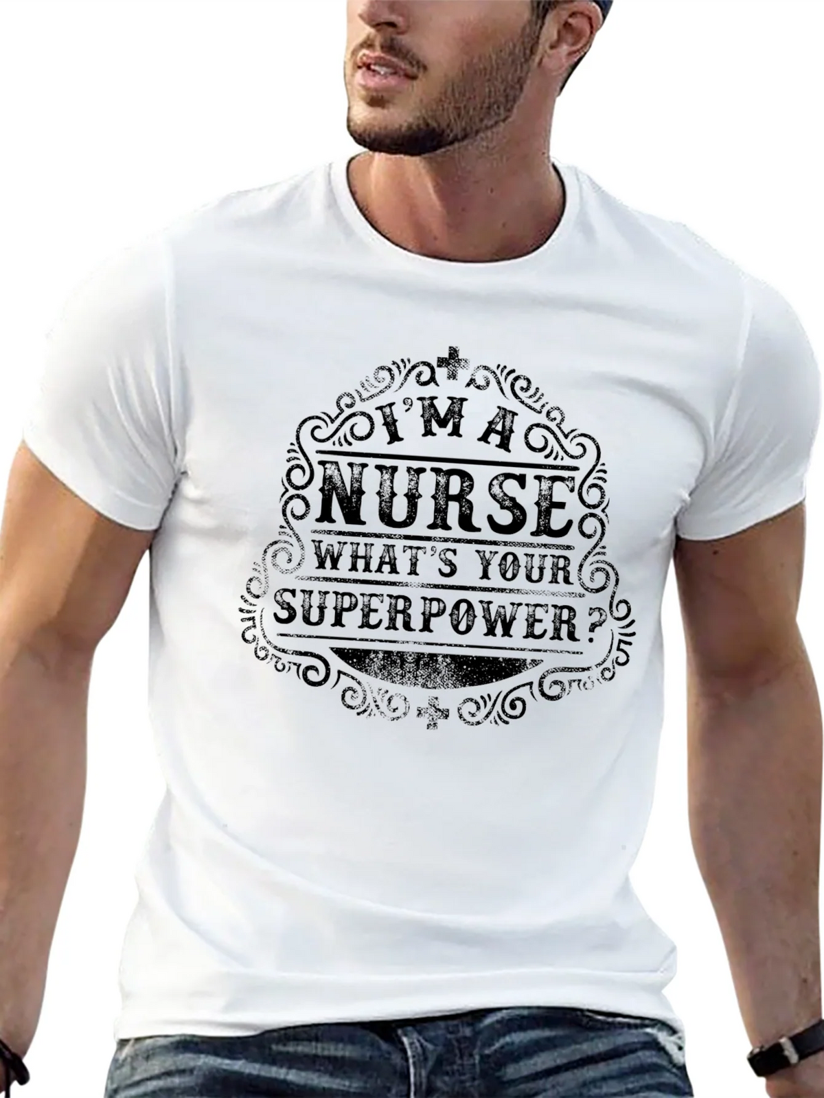 Im a Nurse Whats Your Superpower Black T-Shirt product image 12