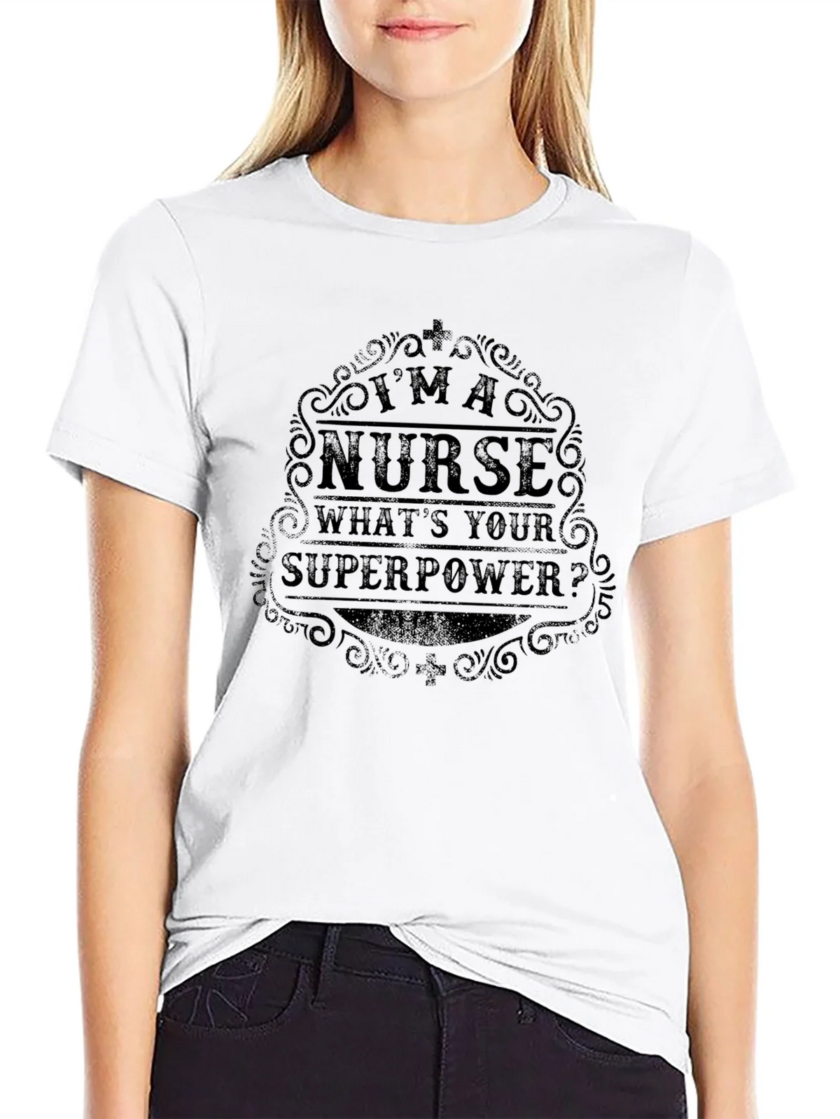 Im a Nurse Whats Your Superpower Black T-Shirt product image 8
