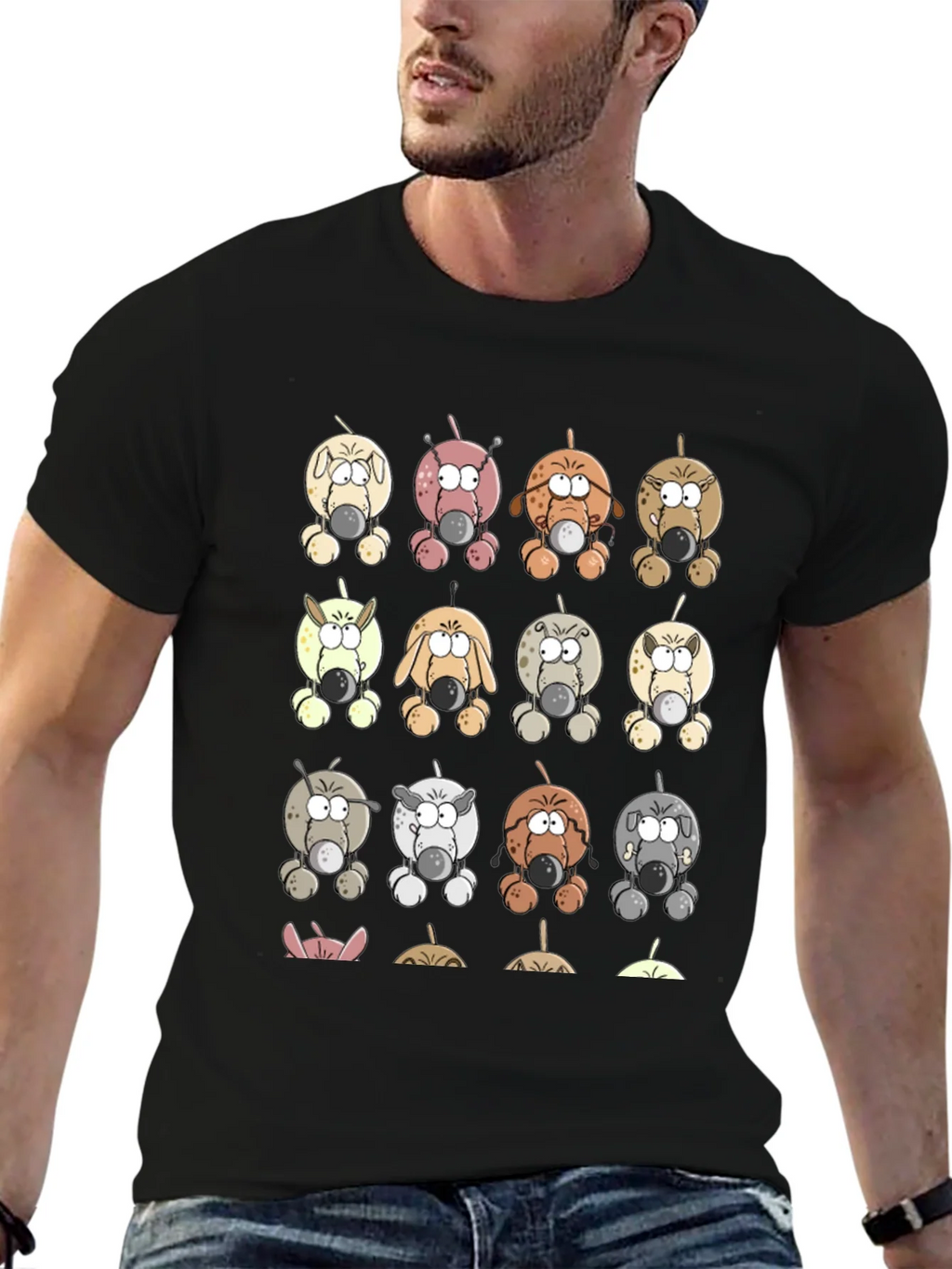 Cartoon Dogs Graphic Print T-Shirt product image 2