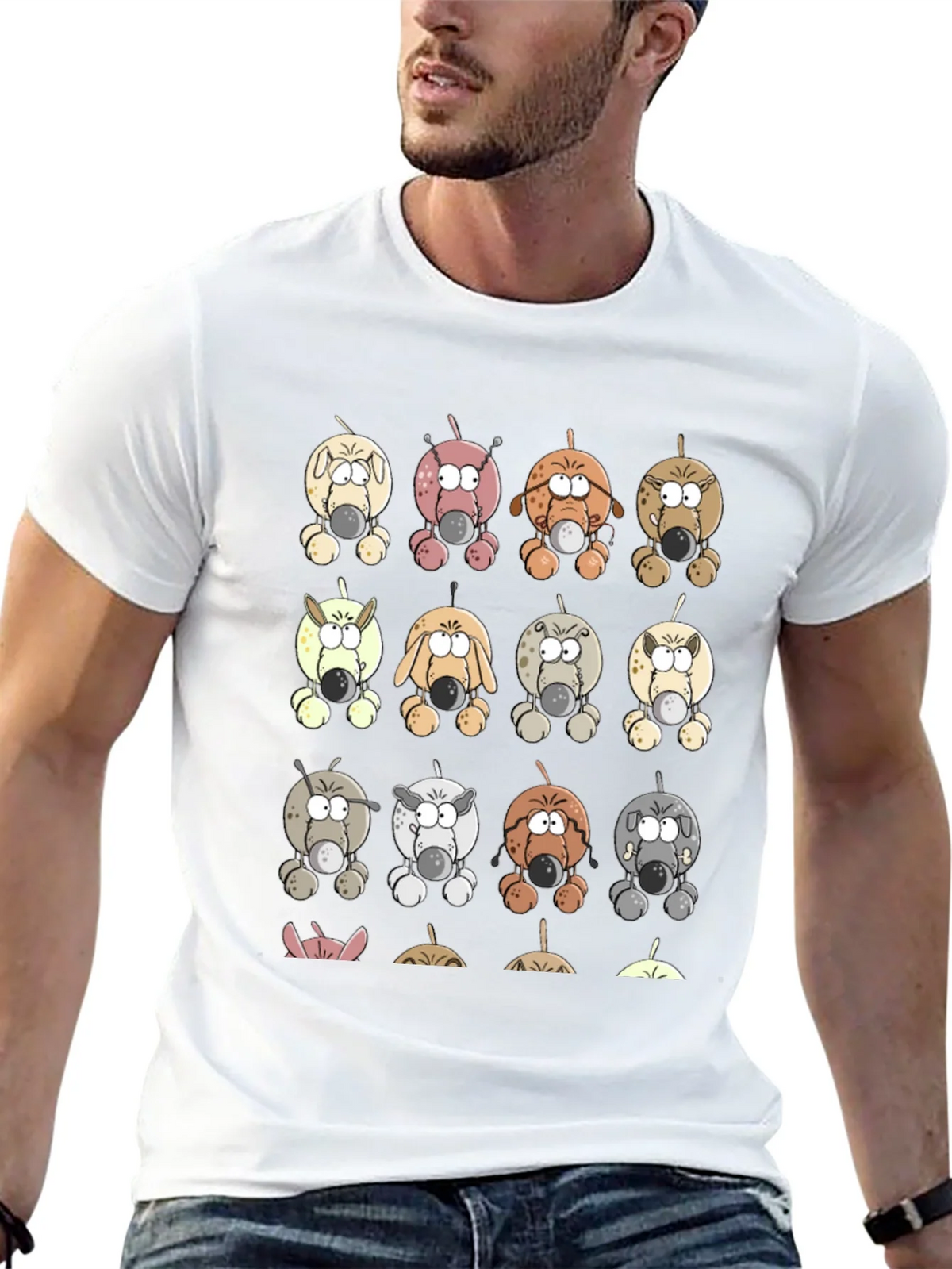 Cartoon Dogs Graphic Print T-Shirt product image 7
