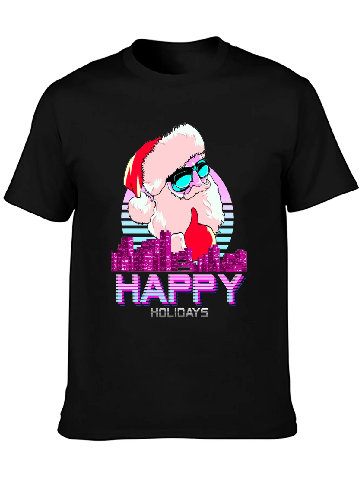 Cool Santa Happy Holidays T-Shirt product image 3