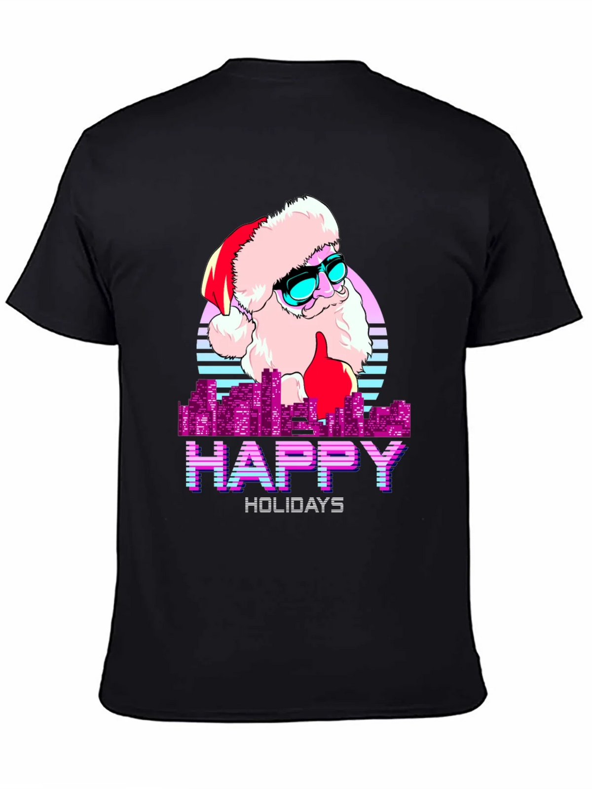 Cool Santa Happy Holidays T-Shirt product image 4