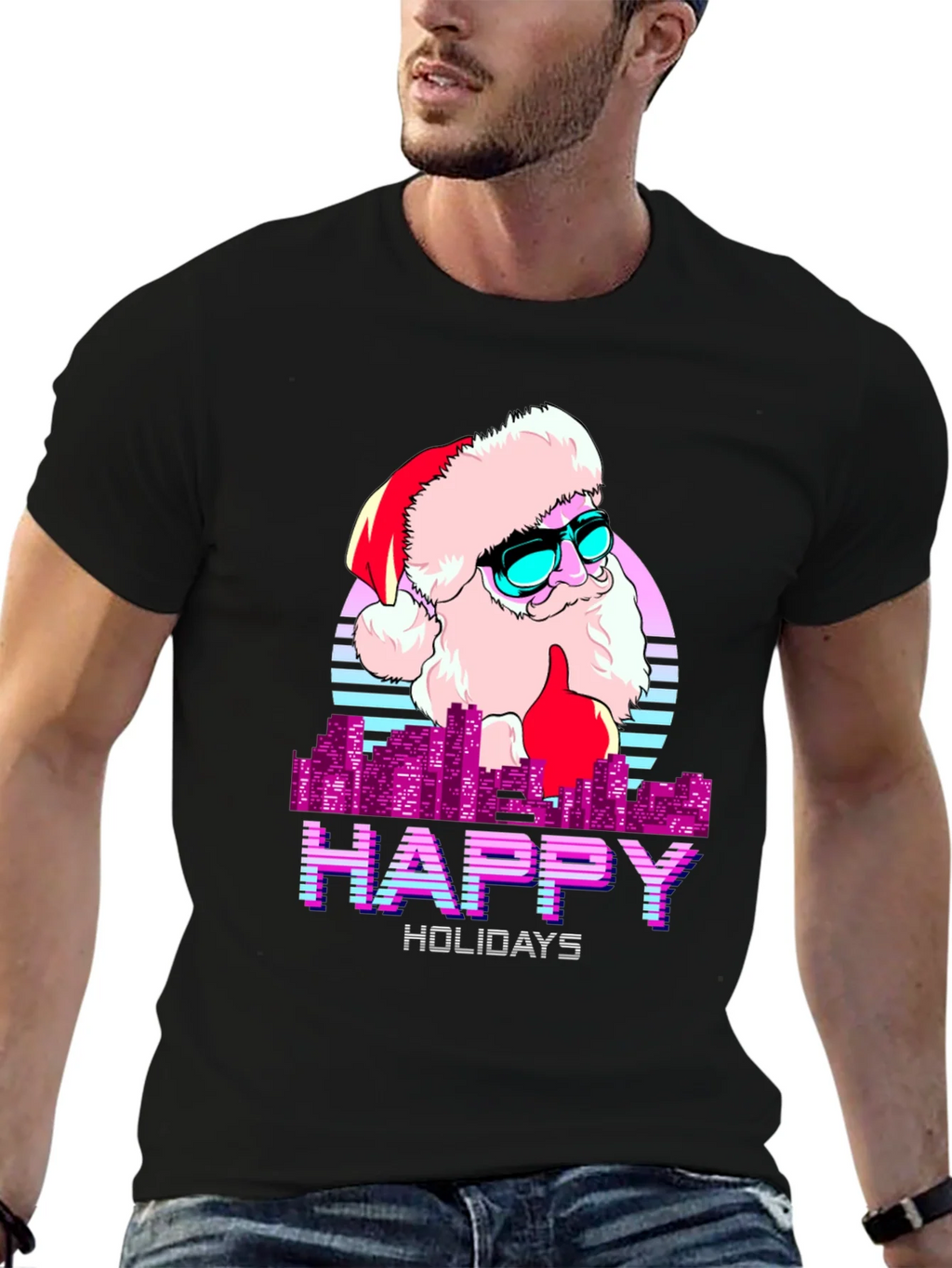 Cool Santa Happy Holidays T-Shirt product image 6