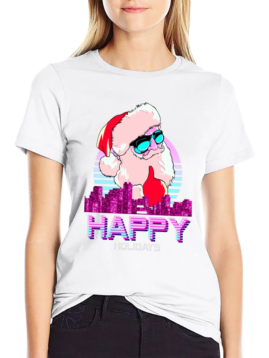 Cool Santa Happy Holidays T-Shirt product image 8