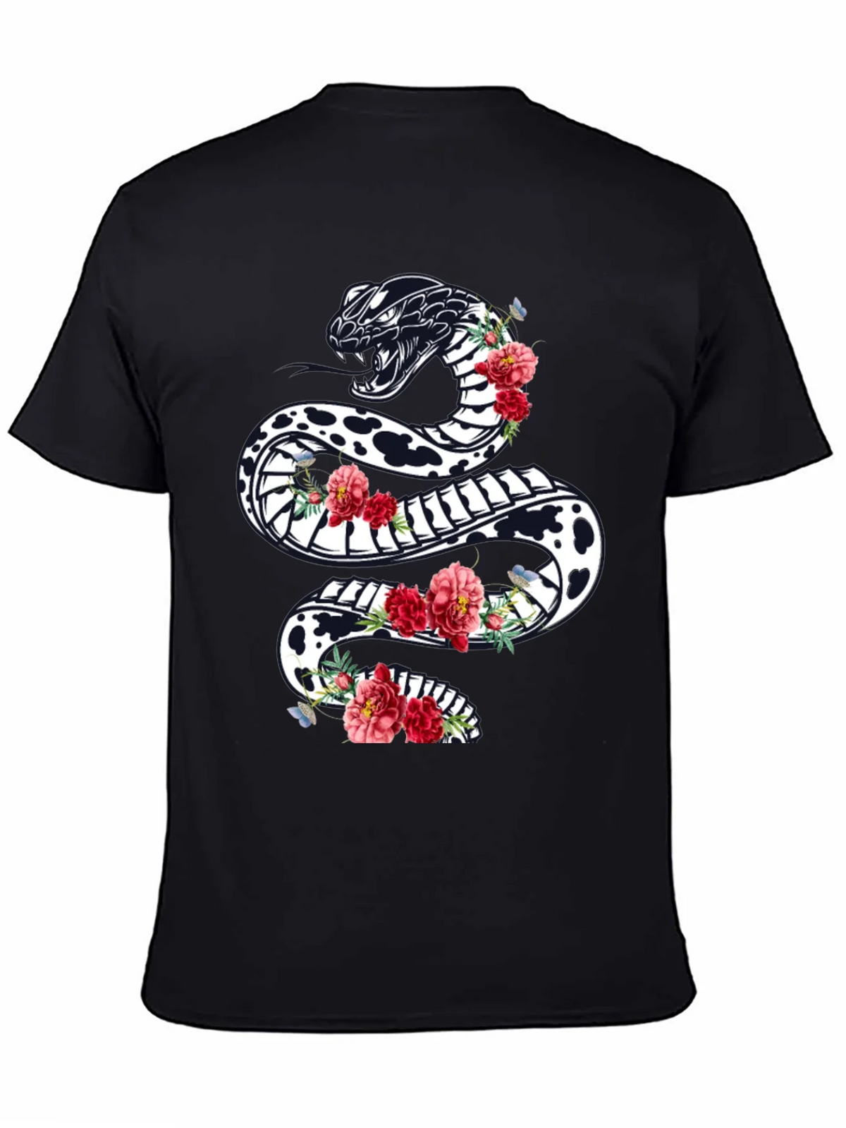 Black Floral Snake Graphic Tee product image 4