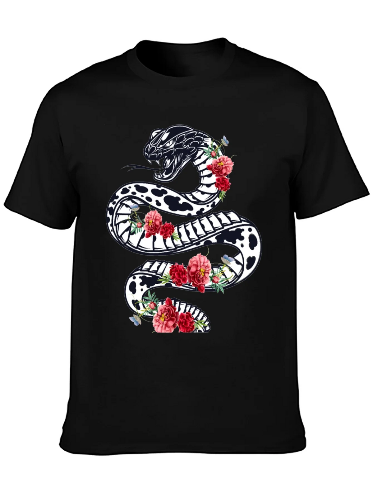 Black Floral Snake Graphic Tee product image 3