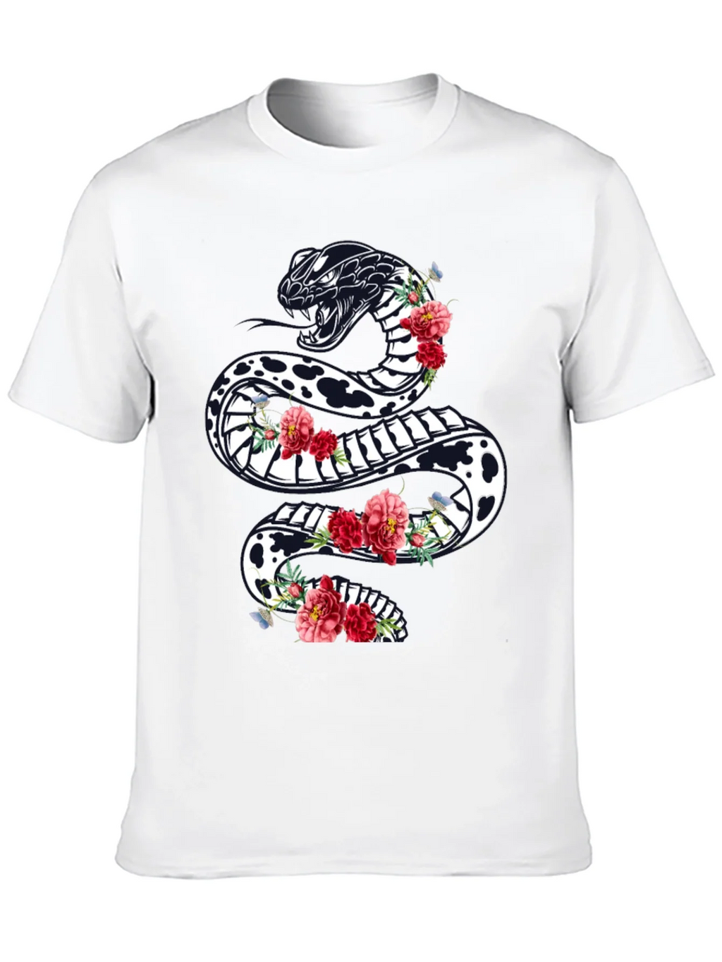 Black Floral Snake Graphic Tee product image 9