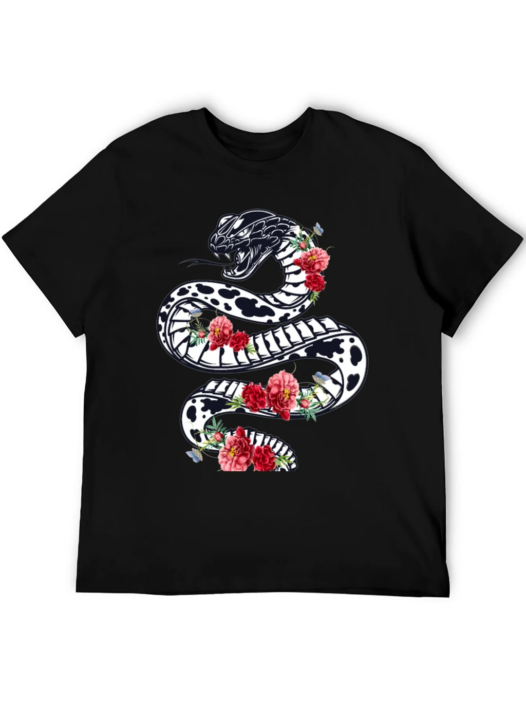 Black Floral Snake Graphic Tee product image 5