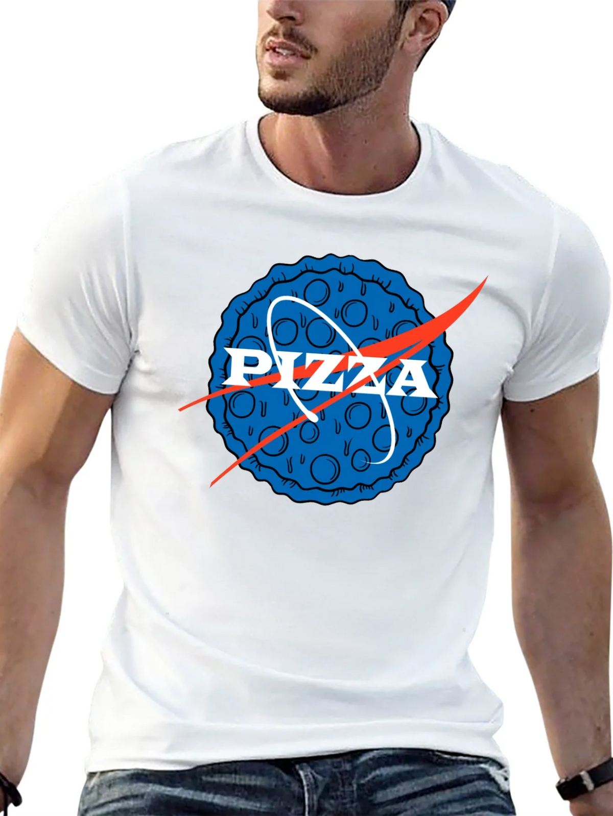 Pizza NASA Logo Mens Graphic Tee product image 11