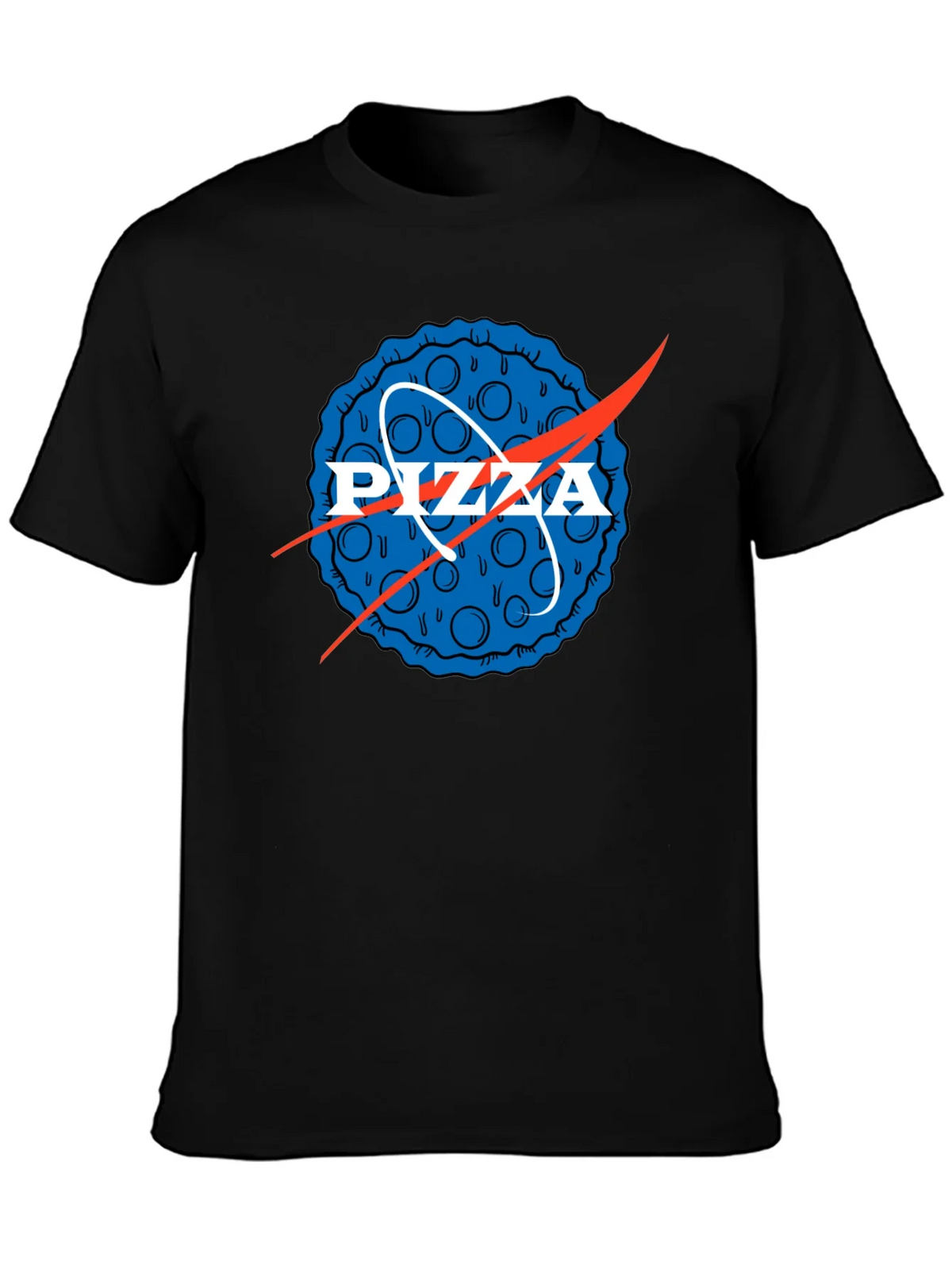 Pizza NASA Logo Mens Graphic Tee product image 3