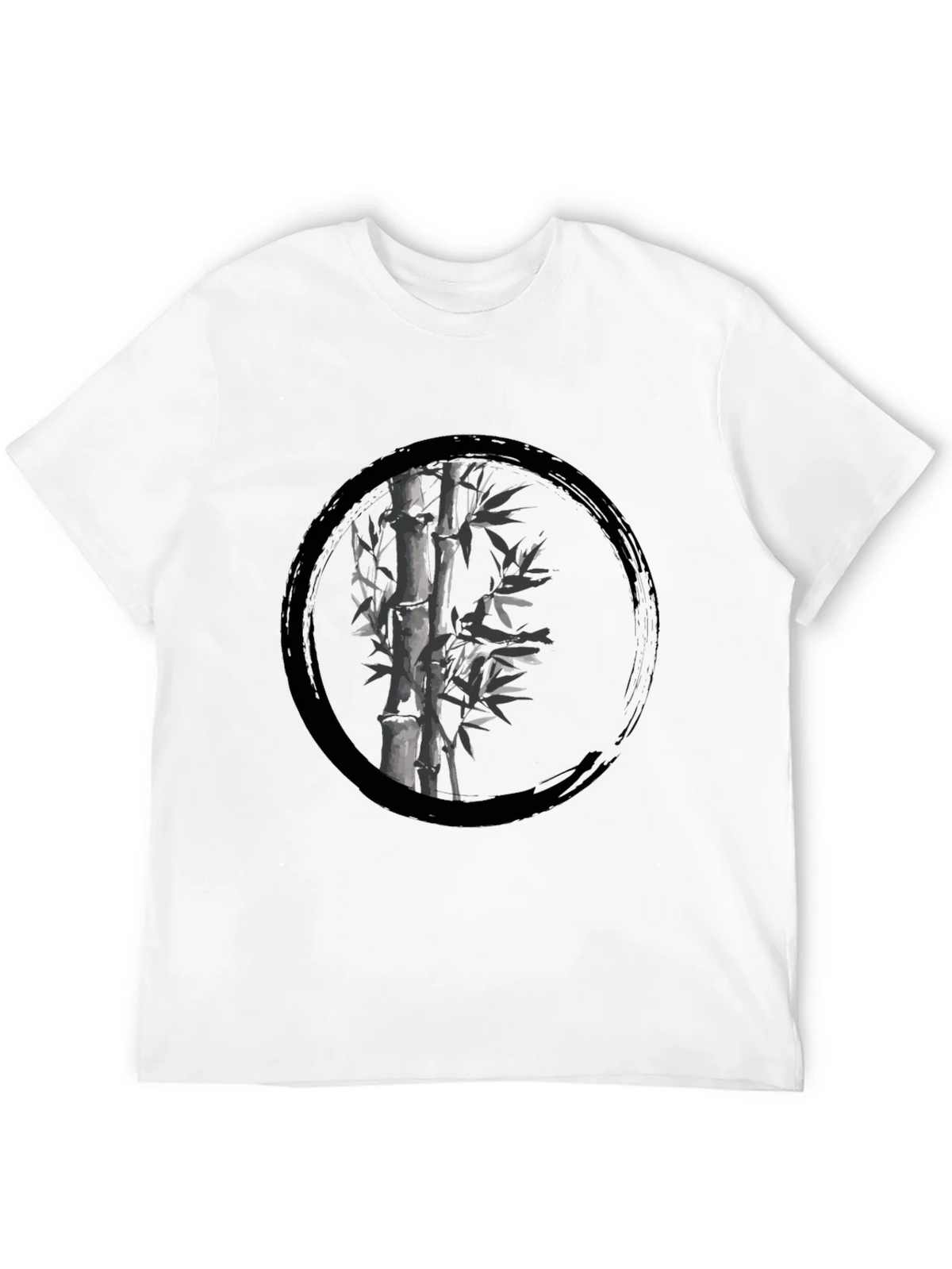 Zen Bamboo Circle Black T-Shirt product image 9