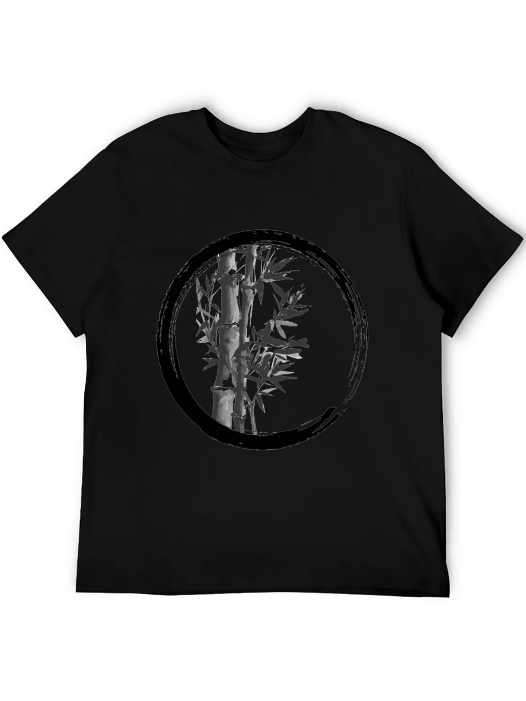 Zen Bamboo Circle Black T-Shirt product image 3