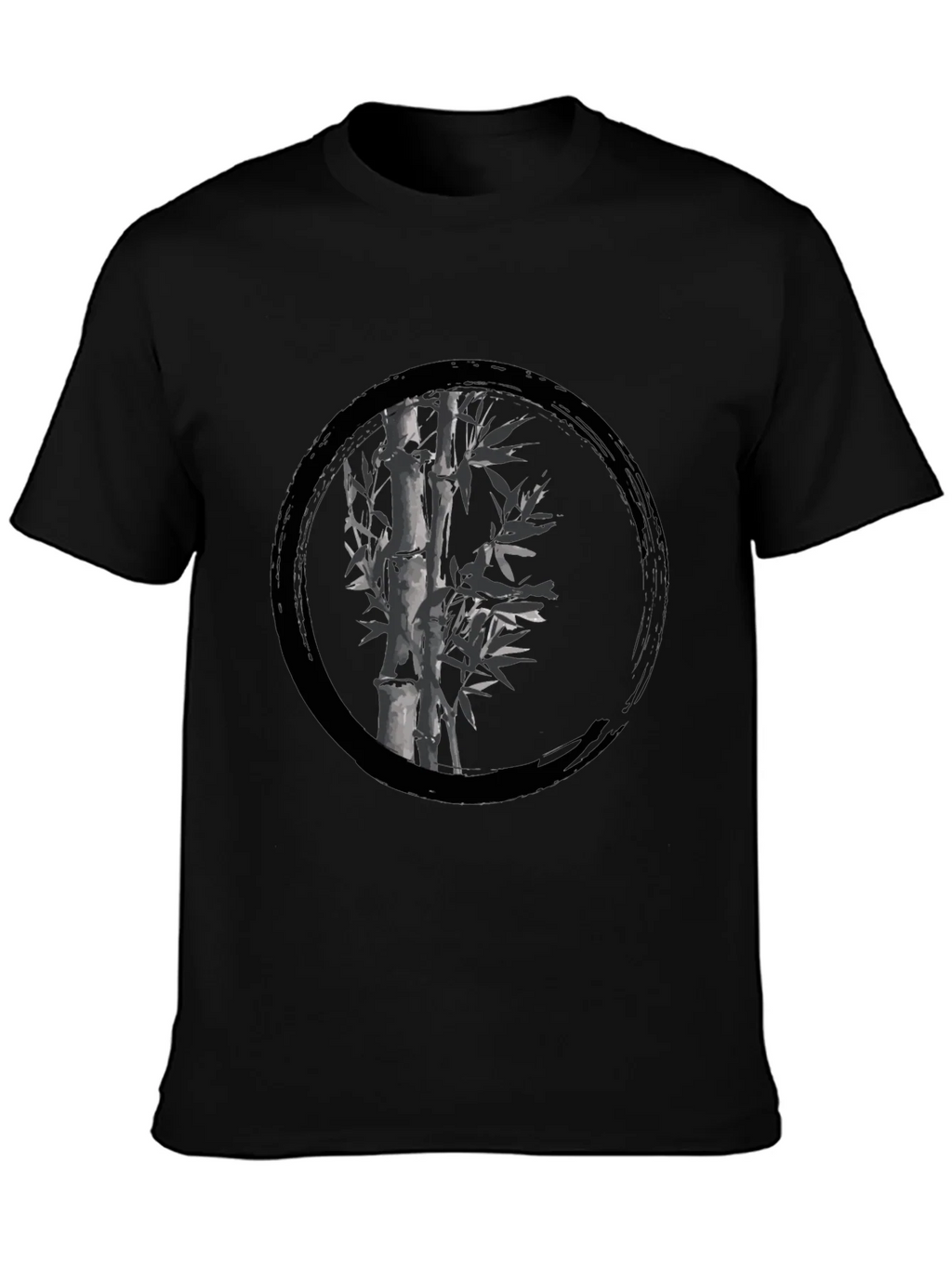 Zen Bamboo Circle Black T-Shirt product image 2