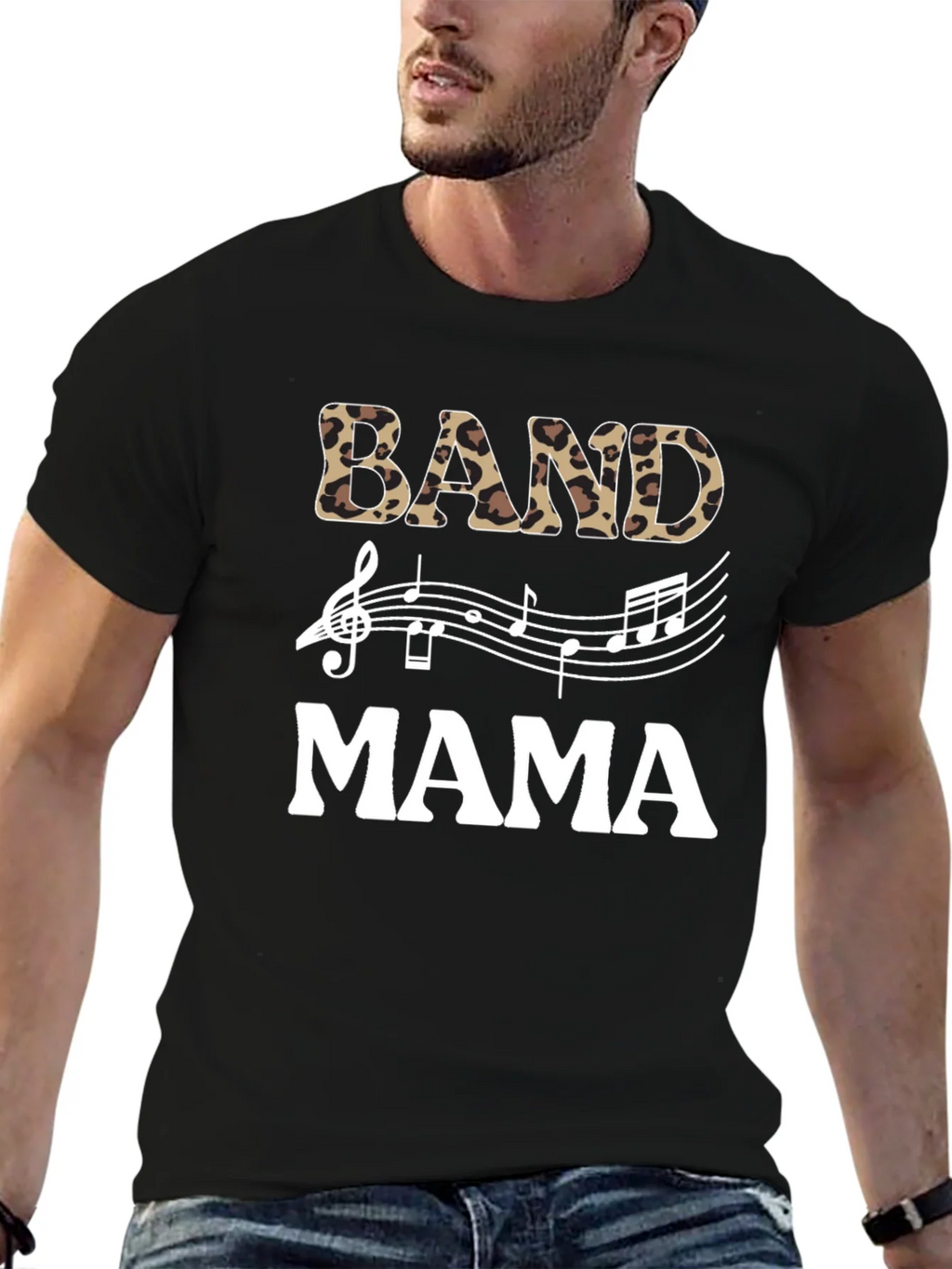 Band Mama Leopard Print Music T-Shirt product image 6