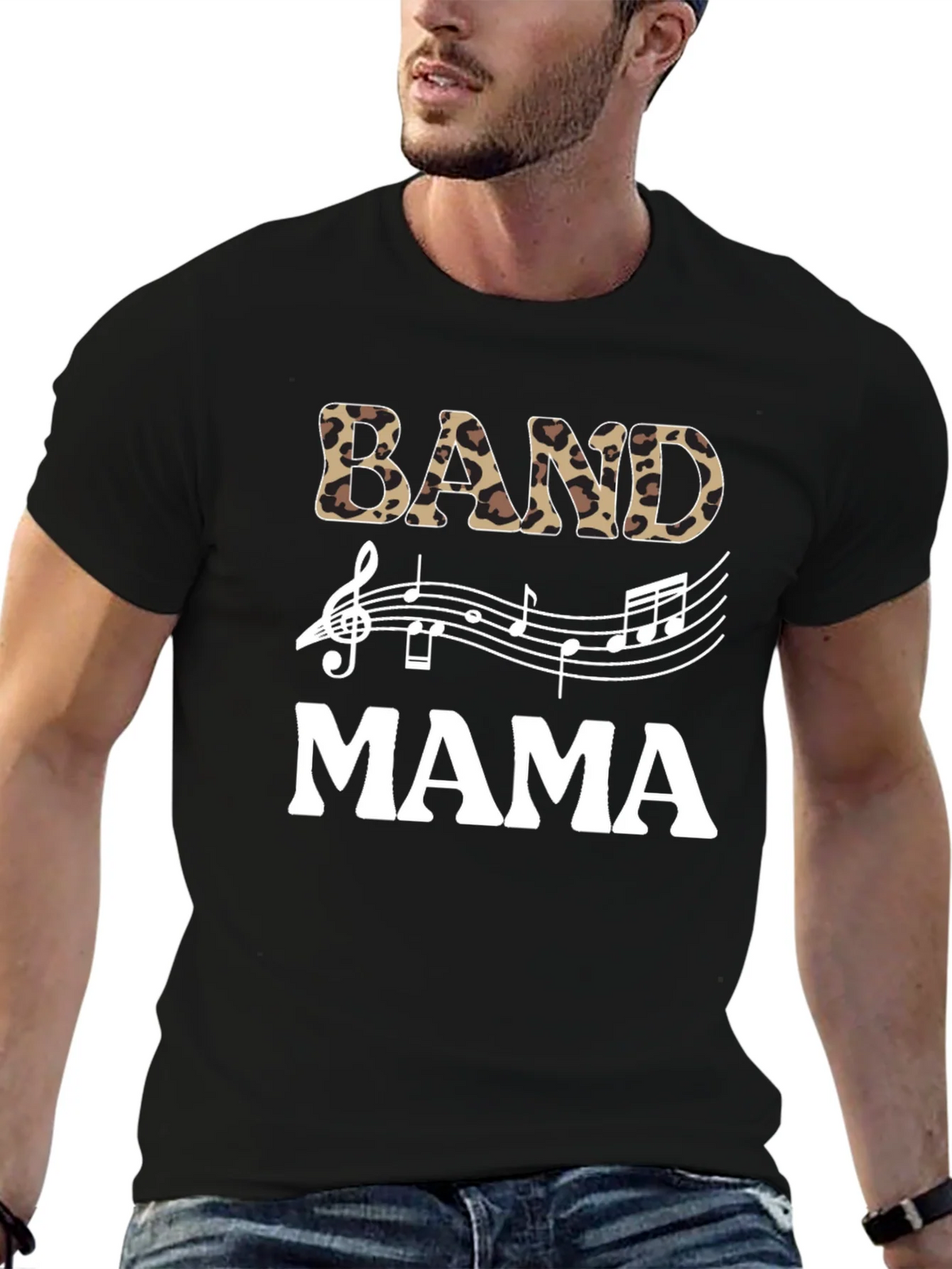 Band Mama Leopard Print Music T-Shirt product image 6