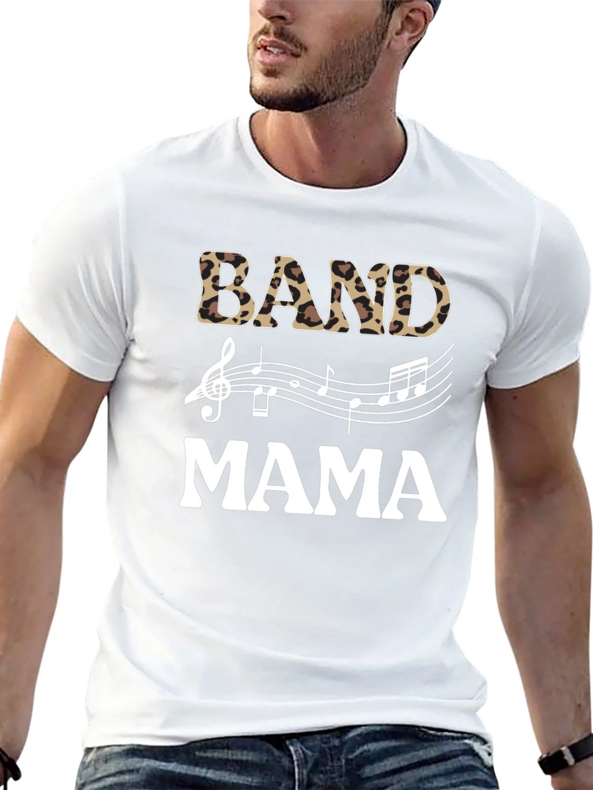 Band Mama Leopard Print Music T-Shirt product image 12