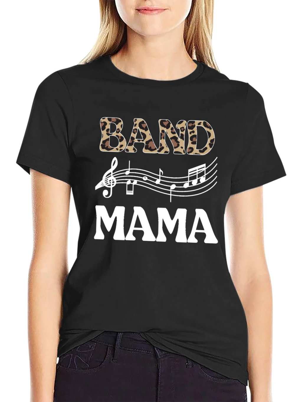 Band Mama Leopard Print Music T-Shirt product image 2