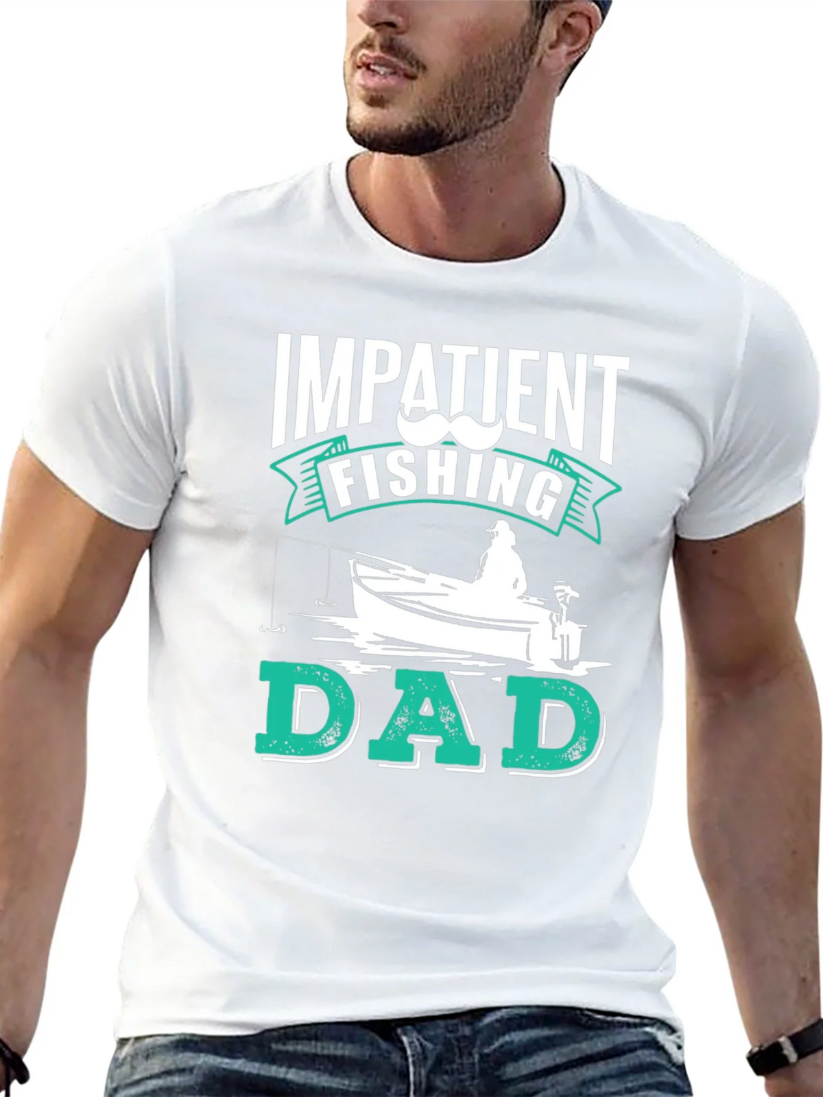 Impatient Fishing Dad Black Graphic Tee product image 7