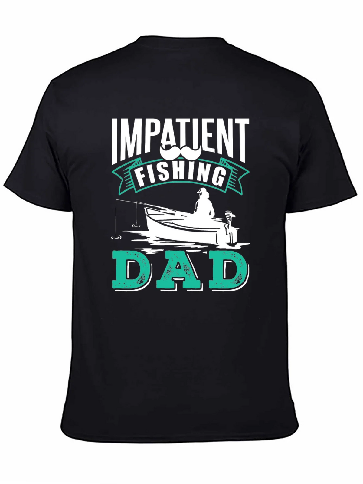 Impatient Fishing Dad Black Graphic Tee product image 3