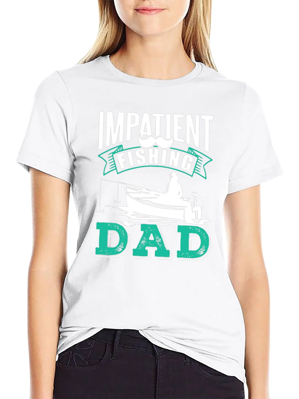 Impatient Fishing Dad Black Graphic Tee product image 4