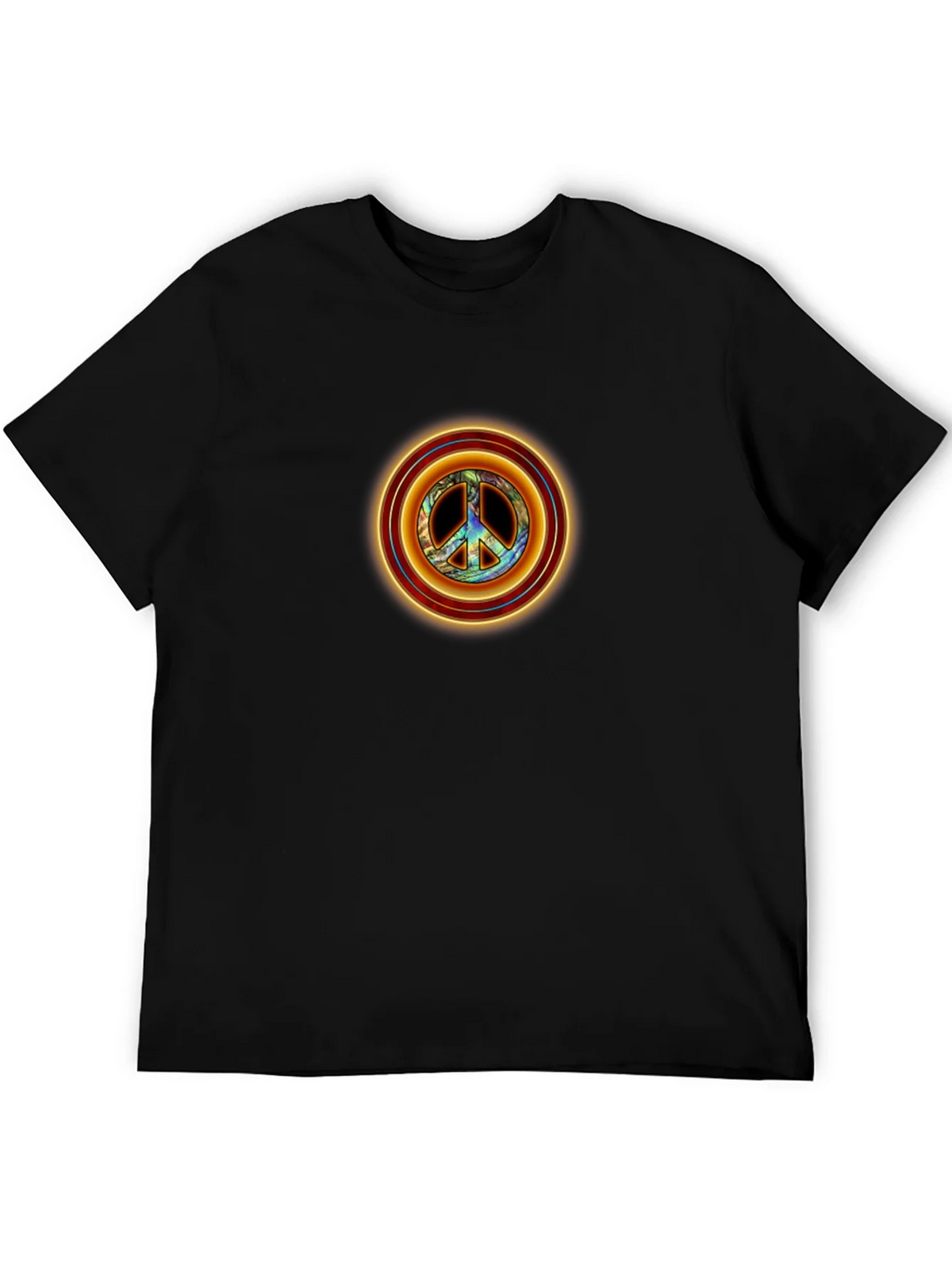 Peace Sign Graphic Tee - Retro Style Black T-Shirt product image 4
