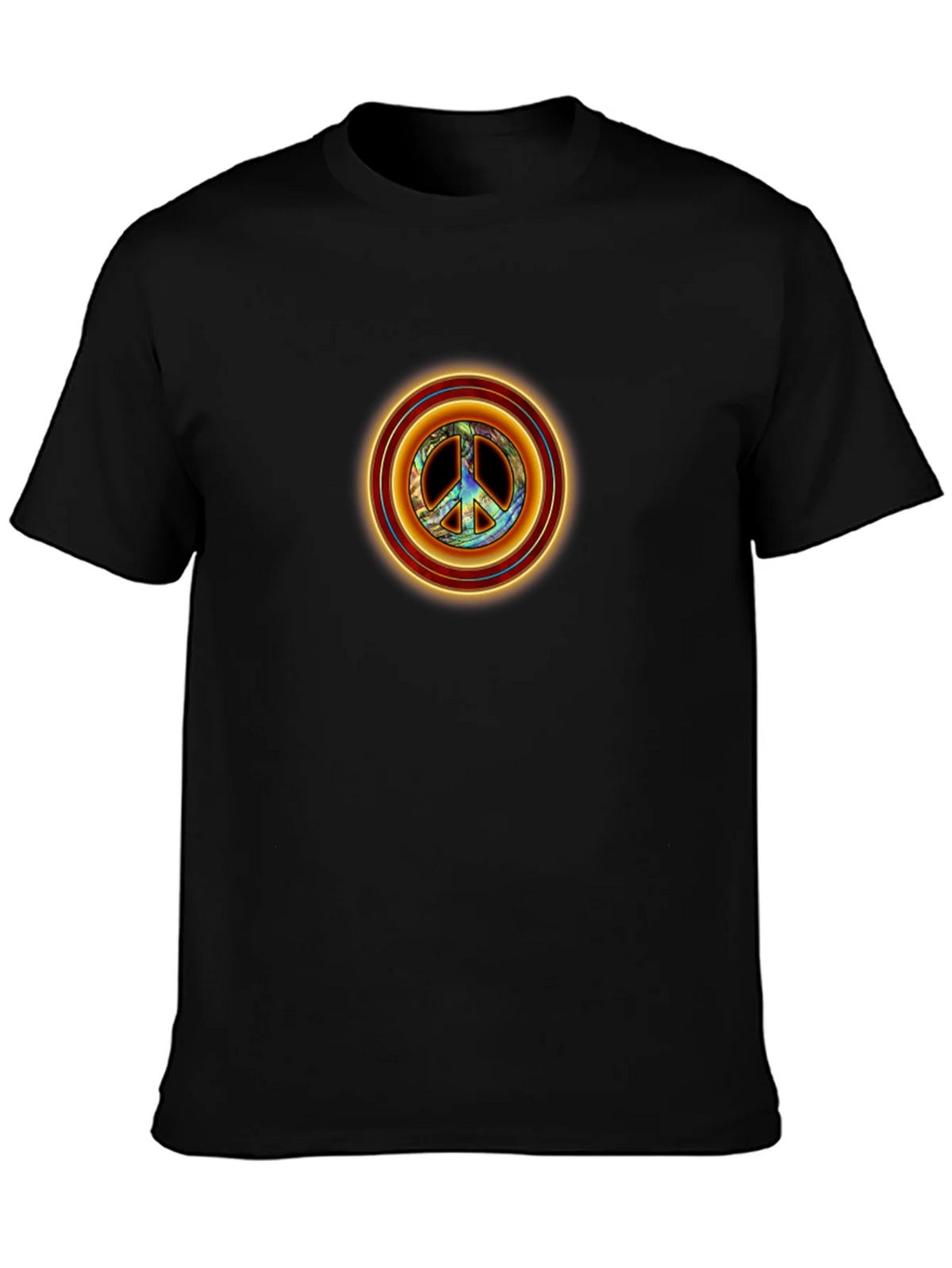 Peace Sign Graphic Tee - Retro Style Black T-Shirt product image 3
