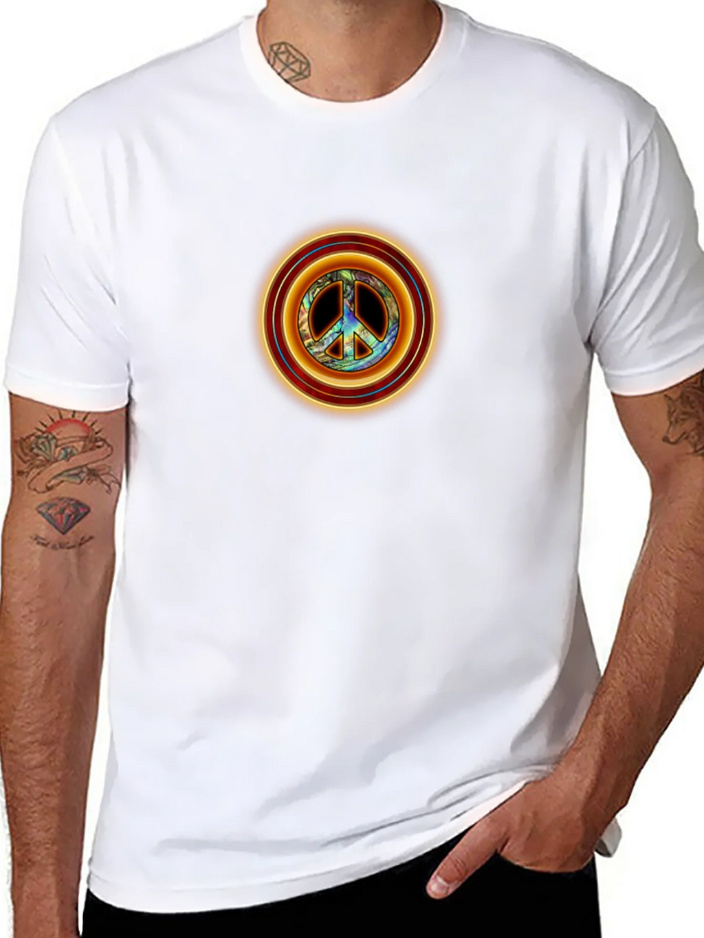 Peace Sign Graphic Tee - Retro Style Black T-Shirt product image 6