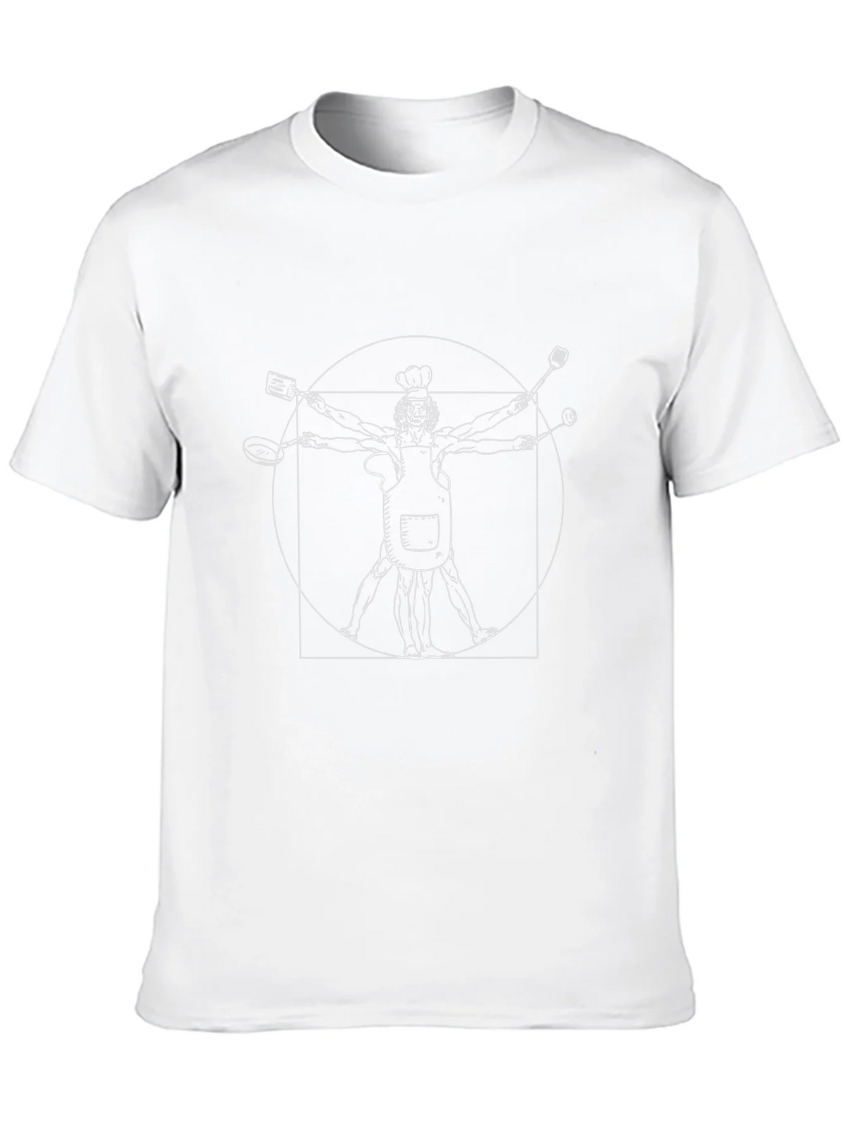 Chef Vitruvian Man T-Shirt - Culinary Art Tee product image 9