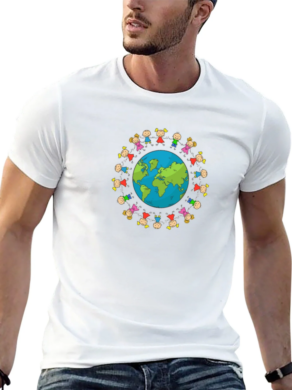 Unisex Black T-Shirt with Global Unity Graphic product image 12