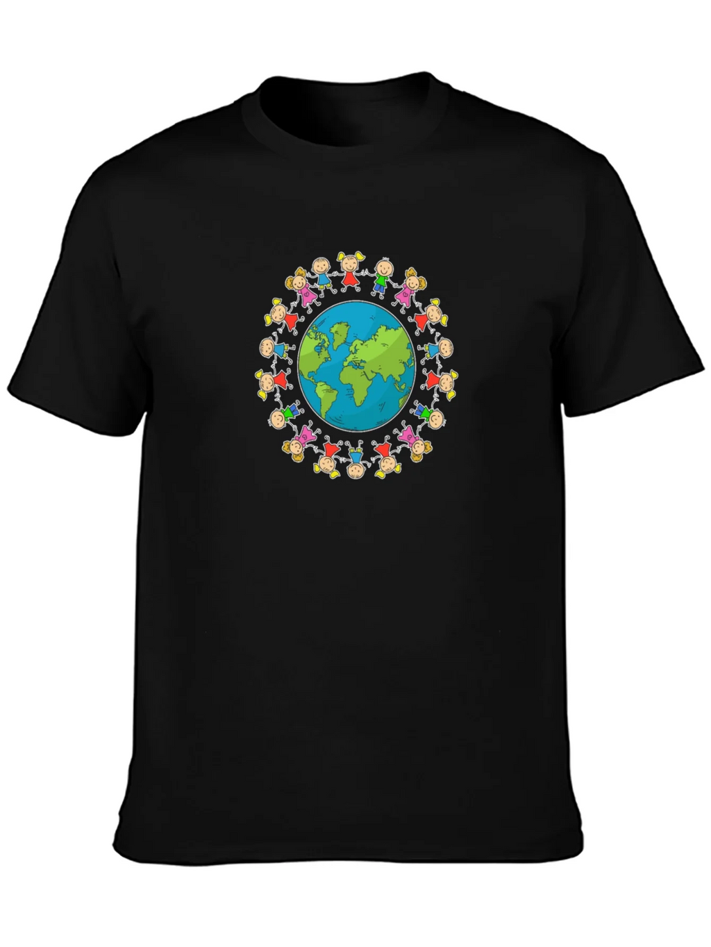 Unisex Black T-Shirt with Global Unity Graphic product image 3