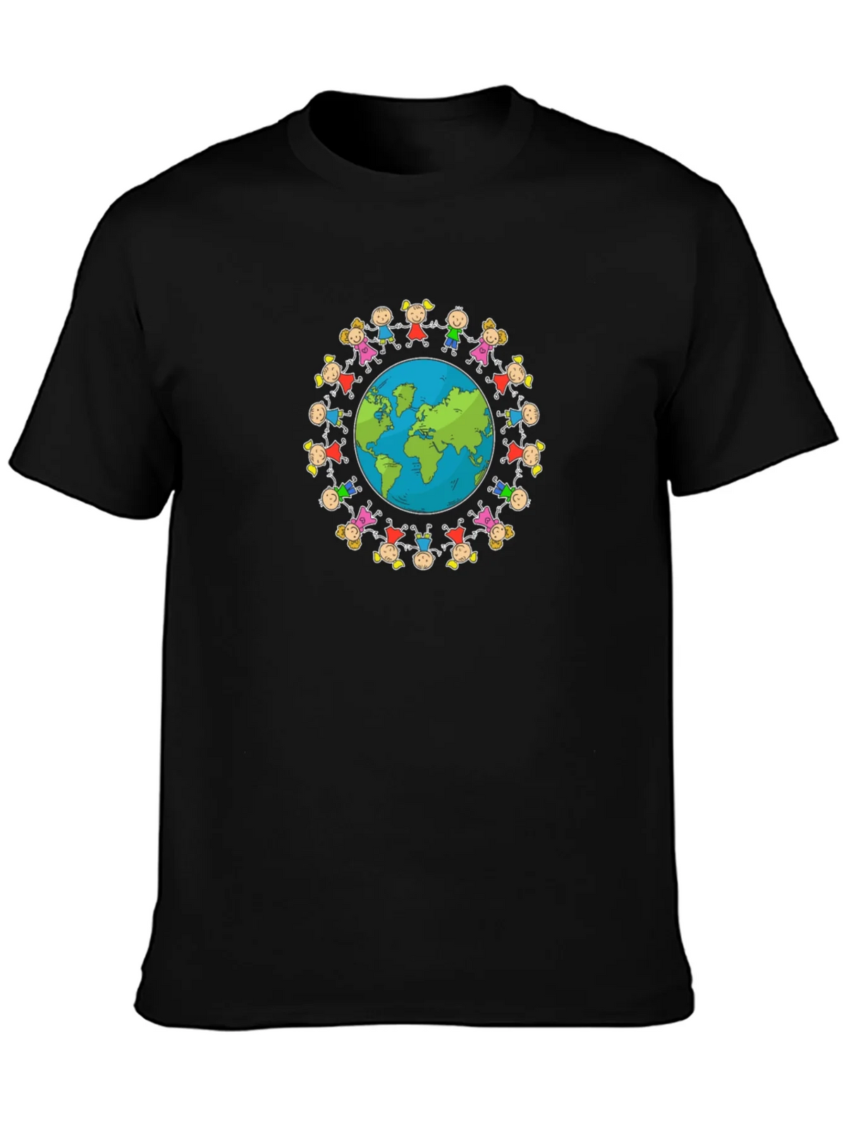 Unisex Black T-Shirt with Global Unity Graphic product image 3