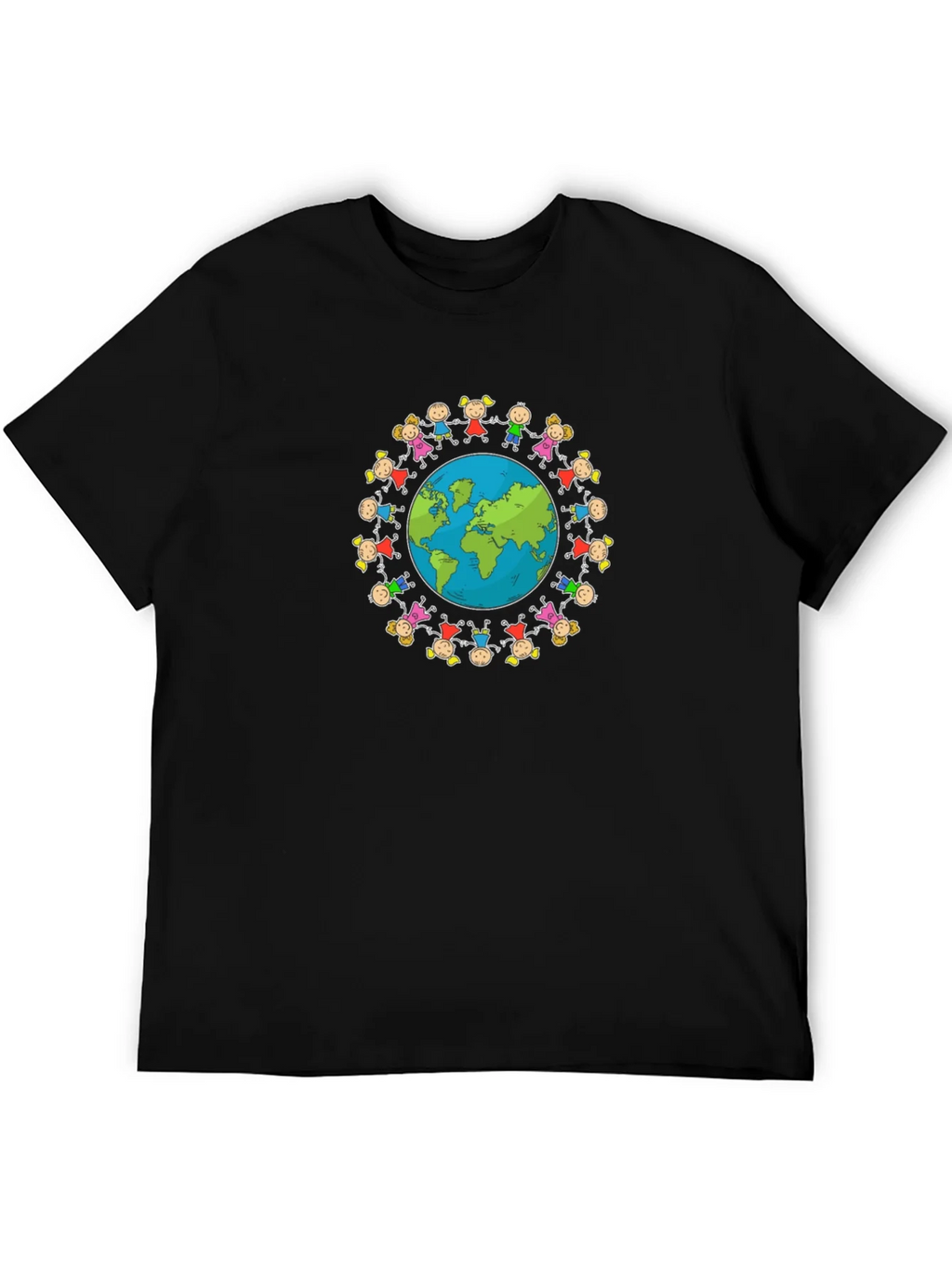 Unisex Black T-Shirt with Global Unity Graphic product image 5