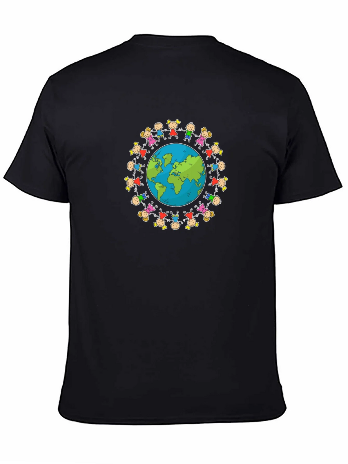 Unisex Black T-Shirt with Global Unity Graphic product image 4