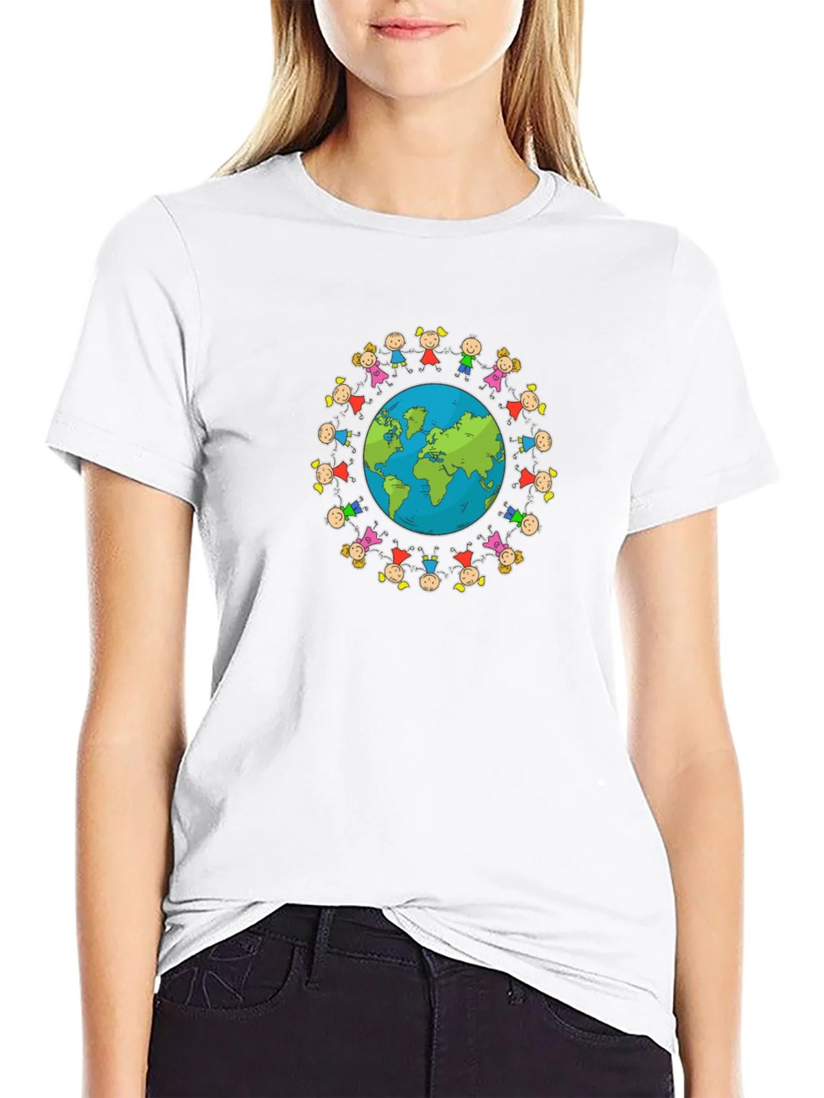 Unisex Black T-Shirt with Global Unity Graphic product image 8