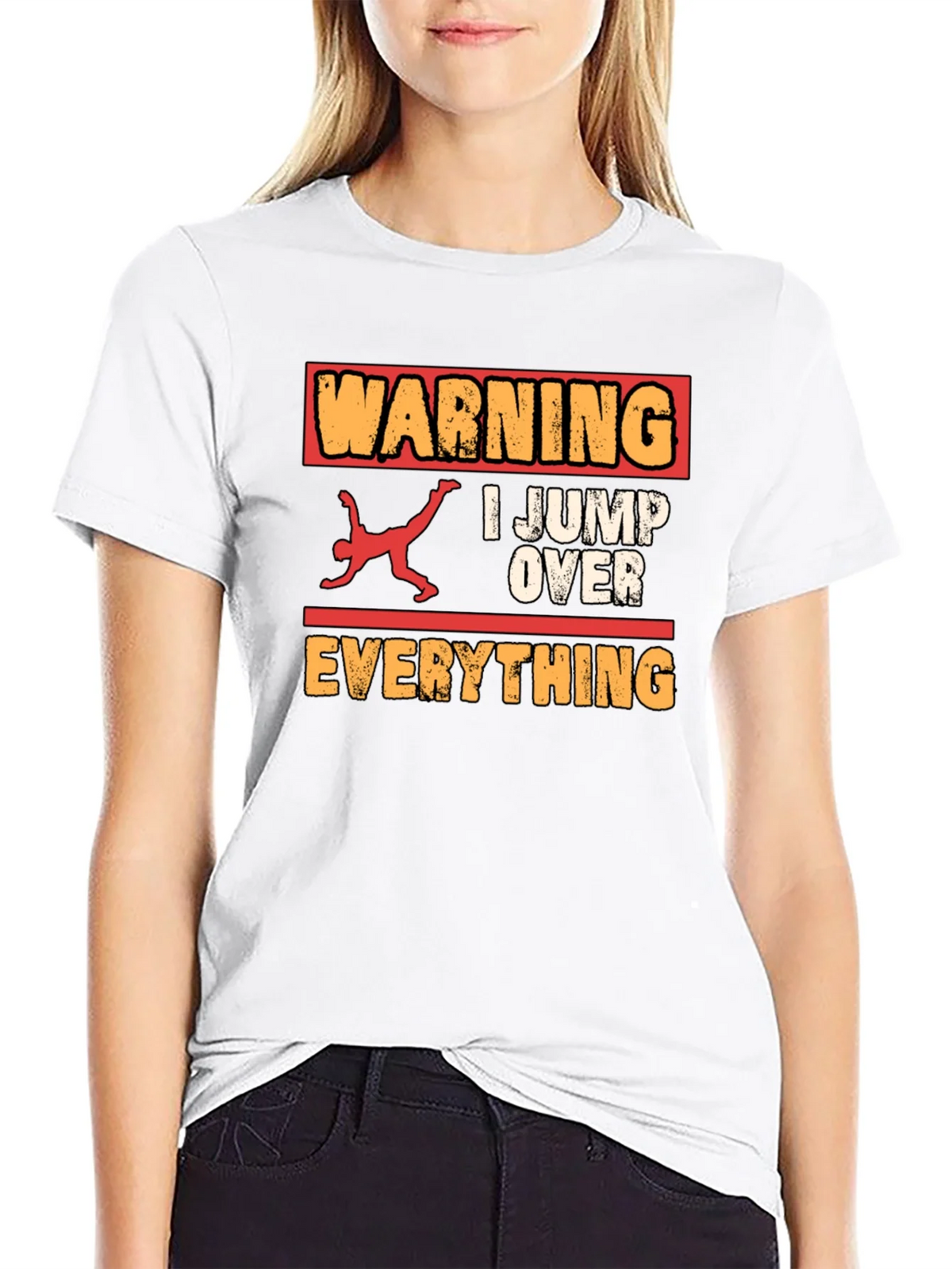 Warning I Jump Over Everything Graphic Tee product image 8